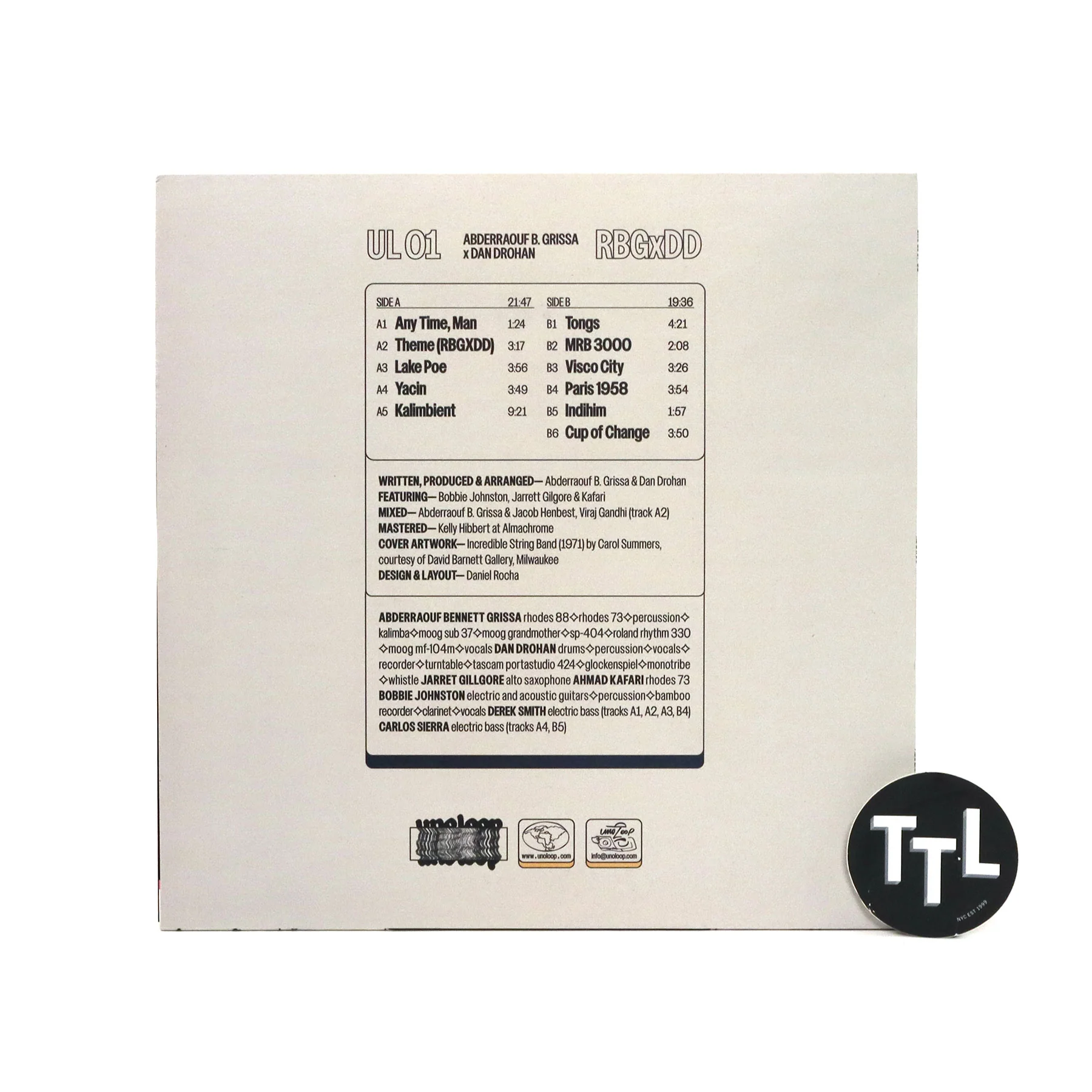 Abderraouf B Grissa & Dan Drohan: RBGxDD Vinyl LP - Image 3