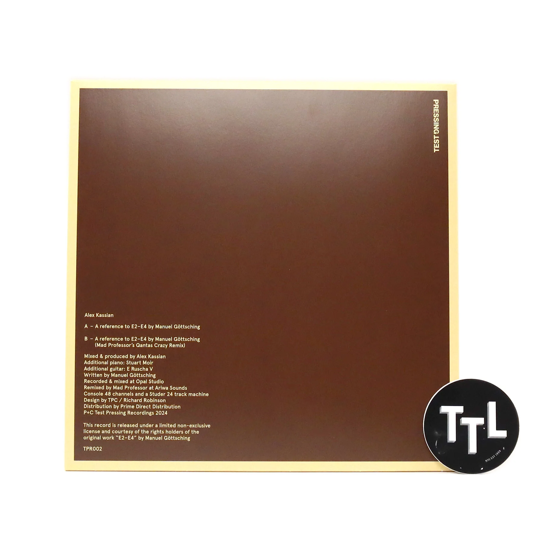 Alex Kassian & Mad Professor: E2-E4 - A Reference To E2-E4 By Manuel Göttsching Vinyl 12" - Image 2