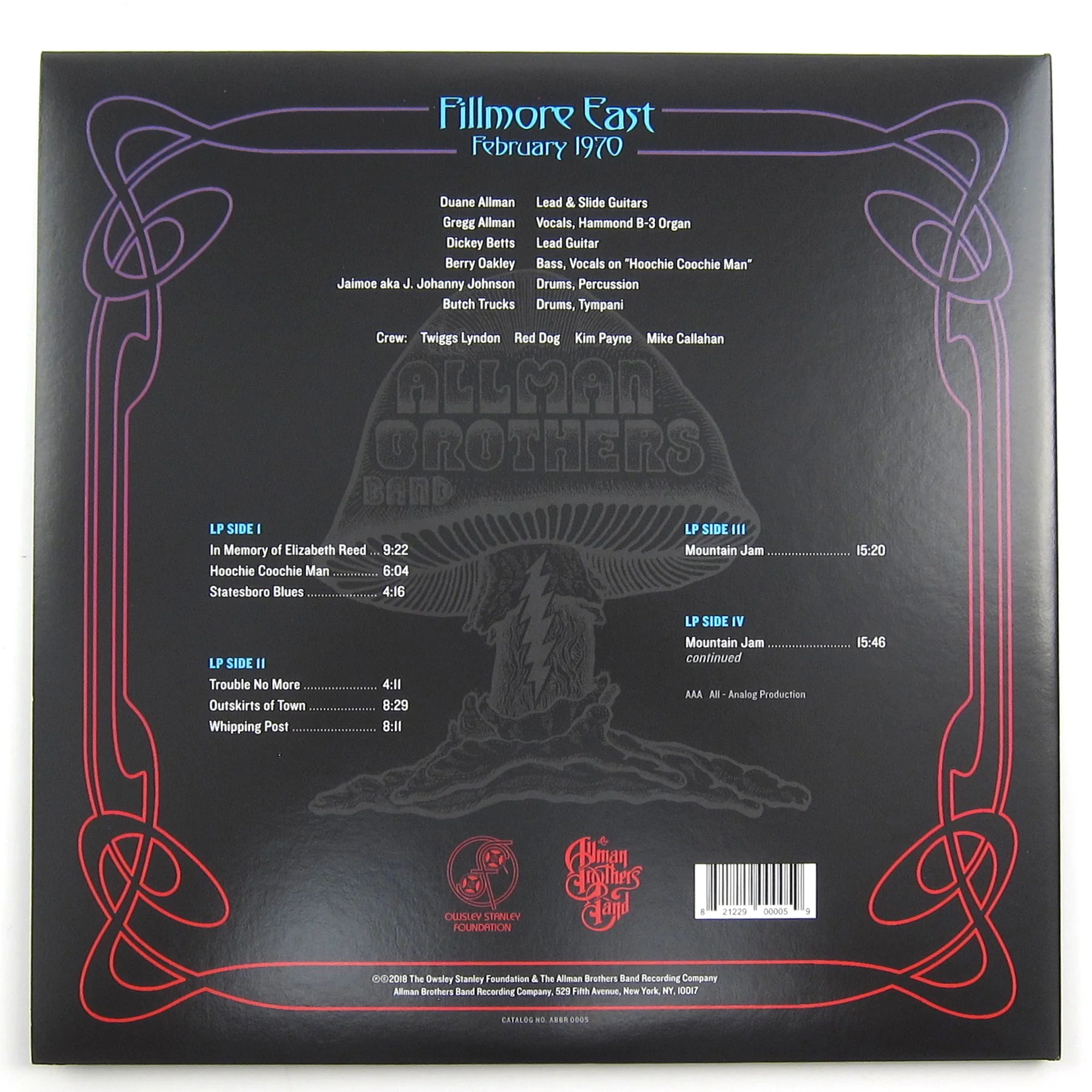 Allman Brothers Band: Bear's Sonic Journals - Fillmore East February 1970 Vinyl 2LP - Image 3