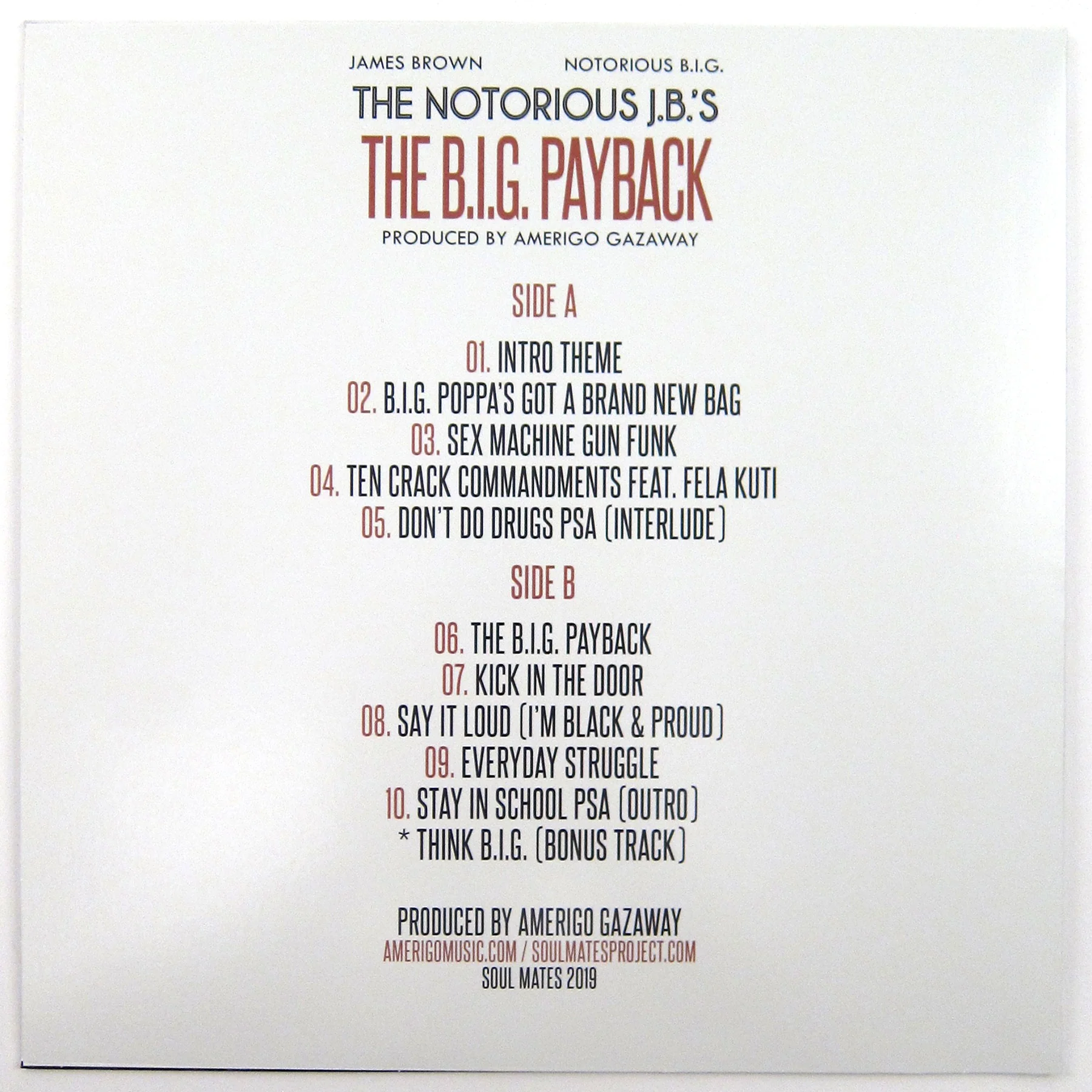 Amerigo Gazaway: The B.I.G. Payback - Biggie vs. James Brown Vinyl LP - Image 2