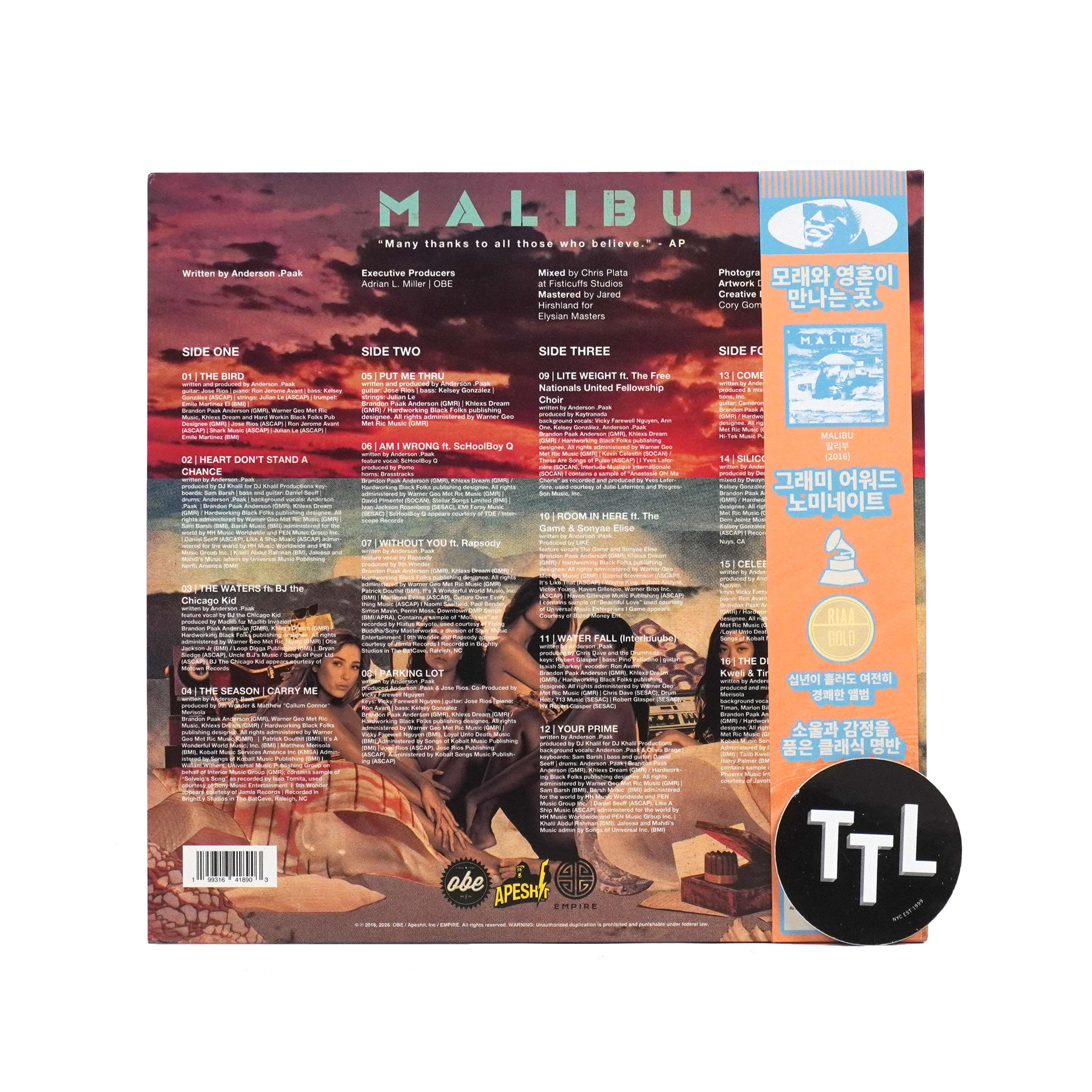 Anderson .Paak: Malibu - 10th Anniversary Edition (Zoetropic Pic Disc) Vinyl 2LP - Image 3
