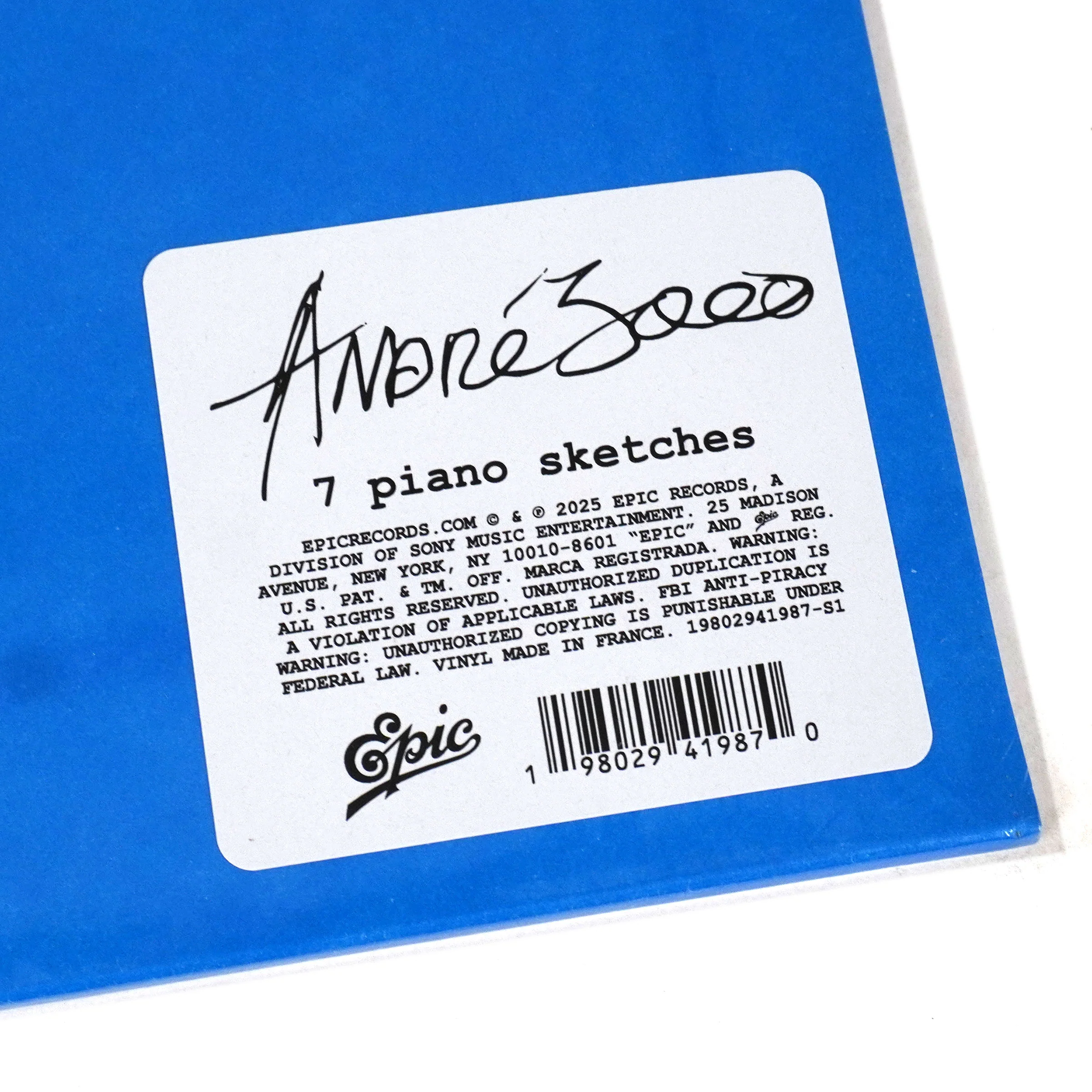 Andre 3000: 7 Piano Sketches Vinyl 10" - Image 4
