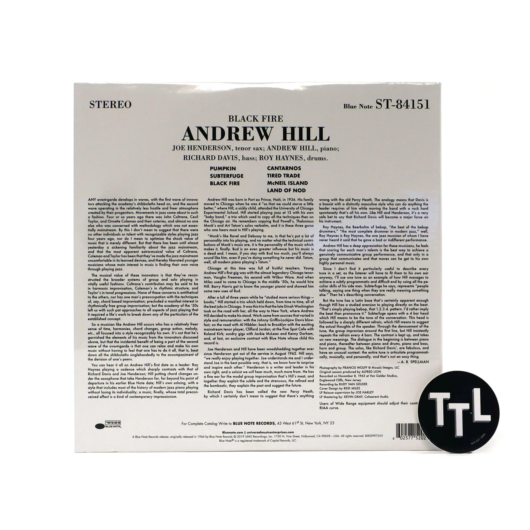 Andrew Hill: Black Fire (Tone Poet 180g) Vinyl LP - Image 3