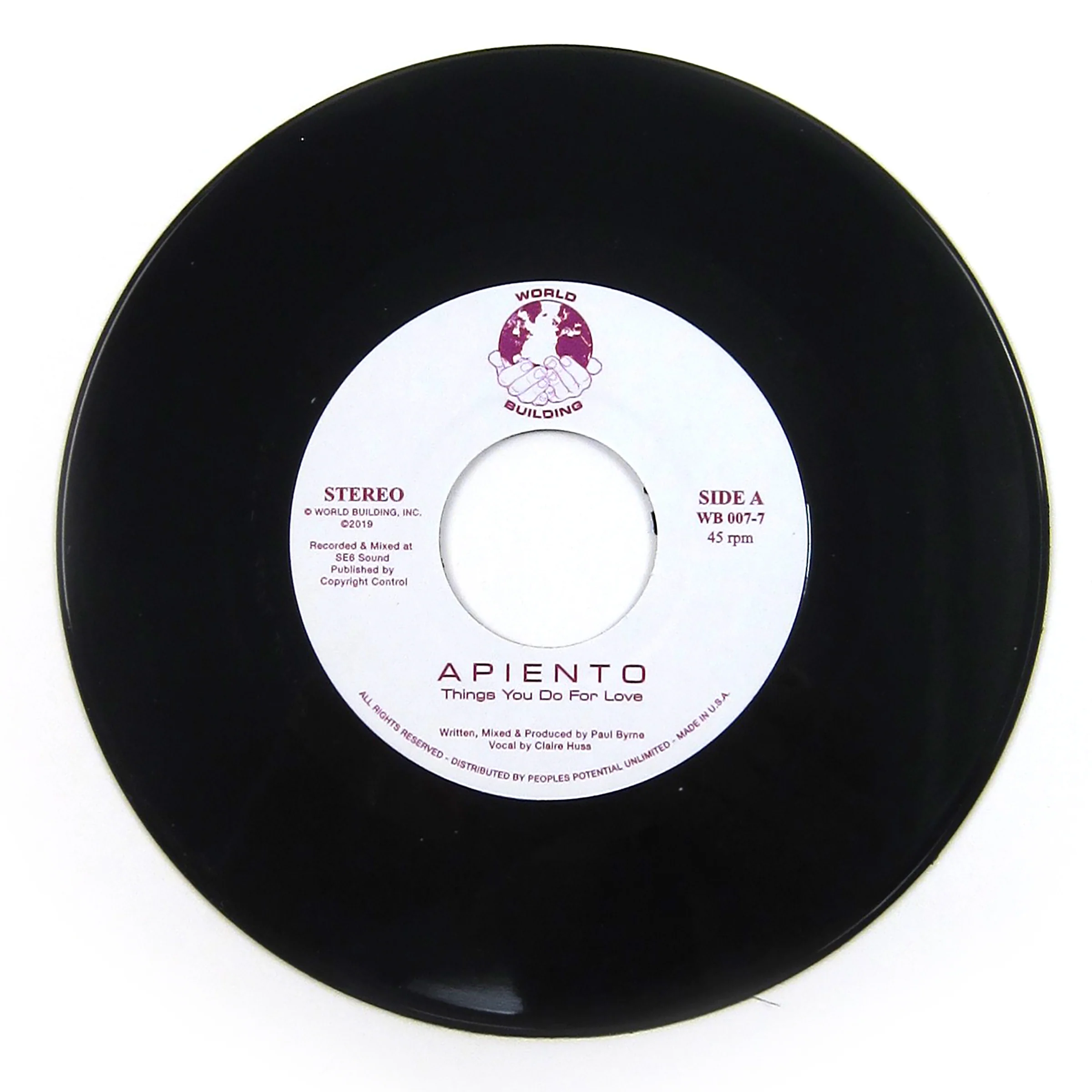 Apiento: Things You Do For Love Vinyl 7"