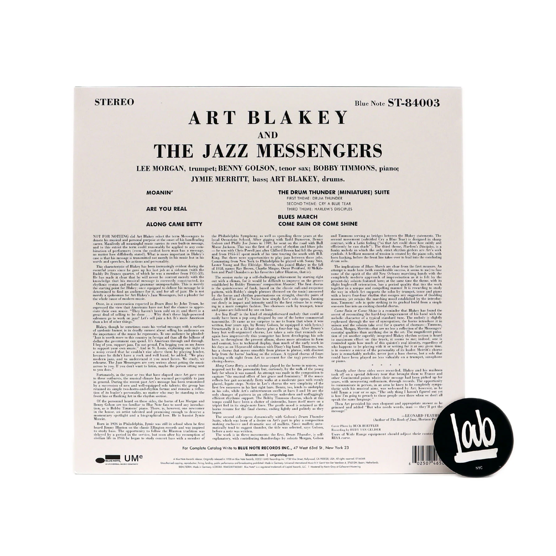 Art Blakey & The Jazz Messengers: Moanin' (180g) Vinyl LP - Image 2