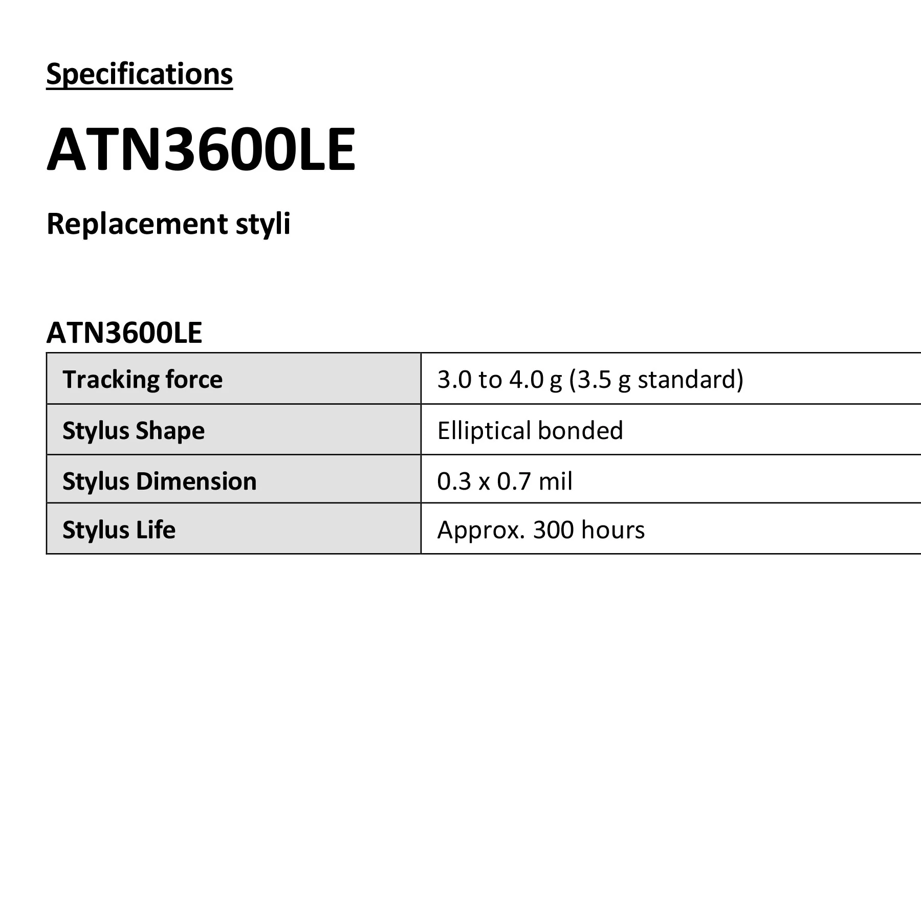 Audio-Technica: ATN3600LE Elliptical Replacement Stylus for AT-LP60X, Denon DP-300F, Sony PS-LX310BT - Image 9