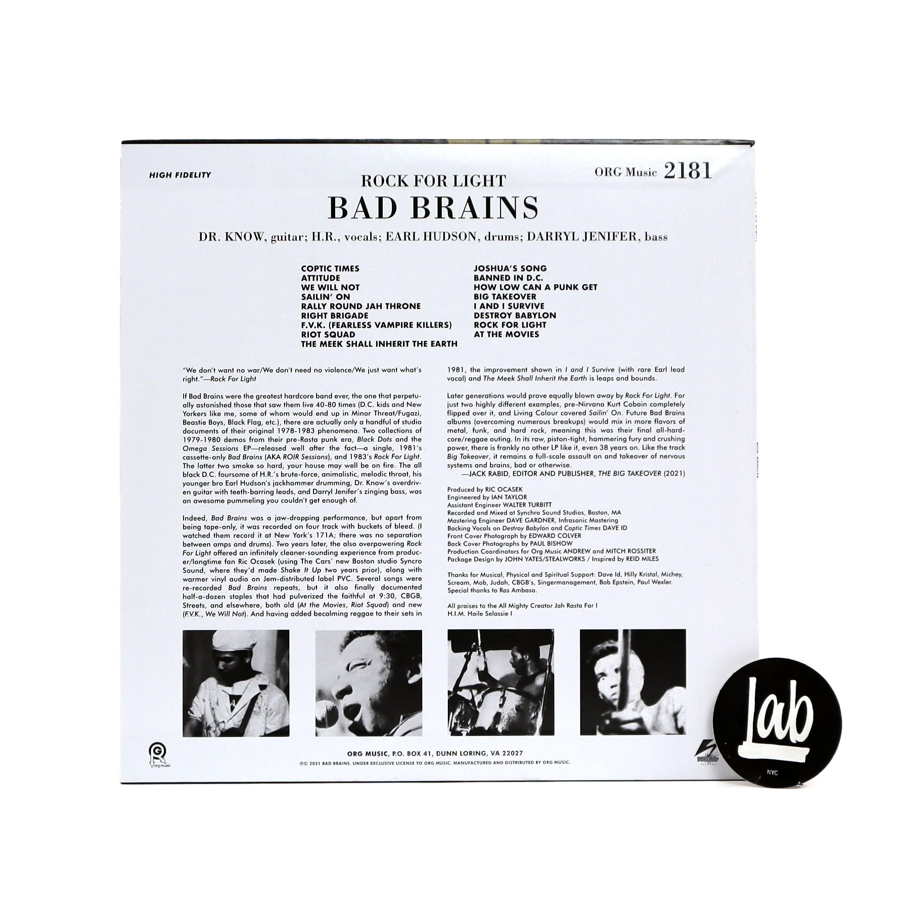 Bad Brains: Rock For Light - Punk Note Edition Vinyl LP - Image 2