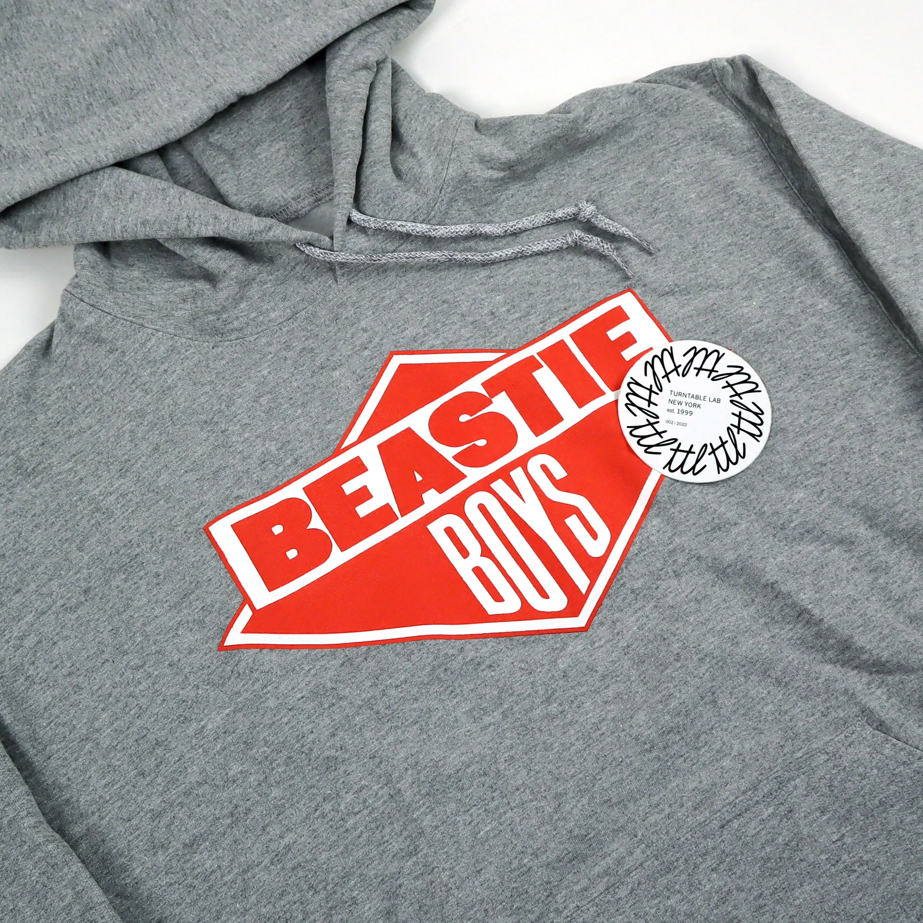 Beastie Boys: Red Ink Logo Hoodie - Grey - Image 2