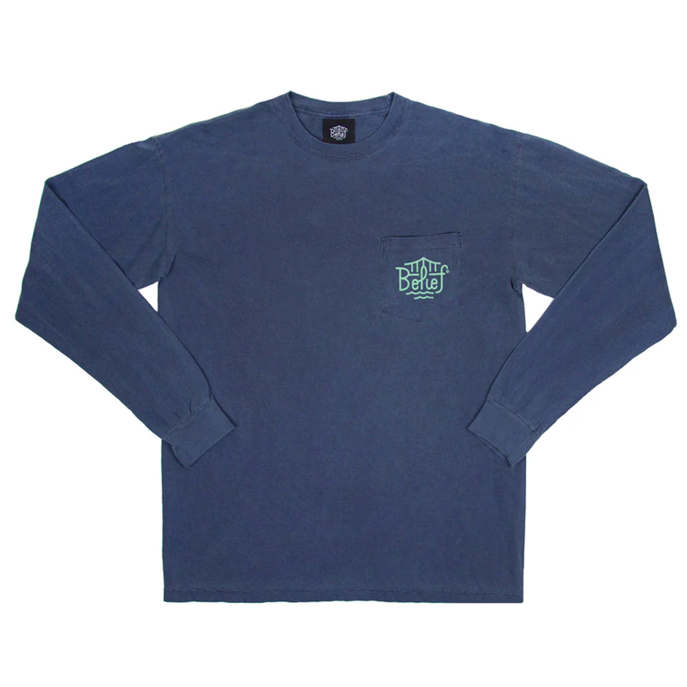 Belief: Triboro Longsleeve Pocket Shirt - Denim