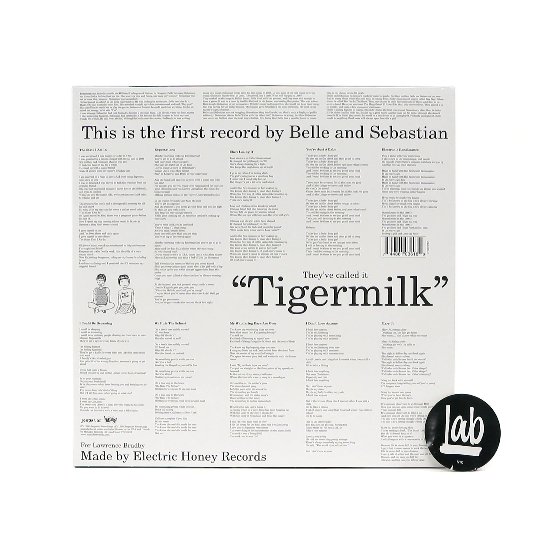 Belle And Sebastian: Tigermilk Vinyl LP - Image 2