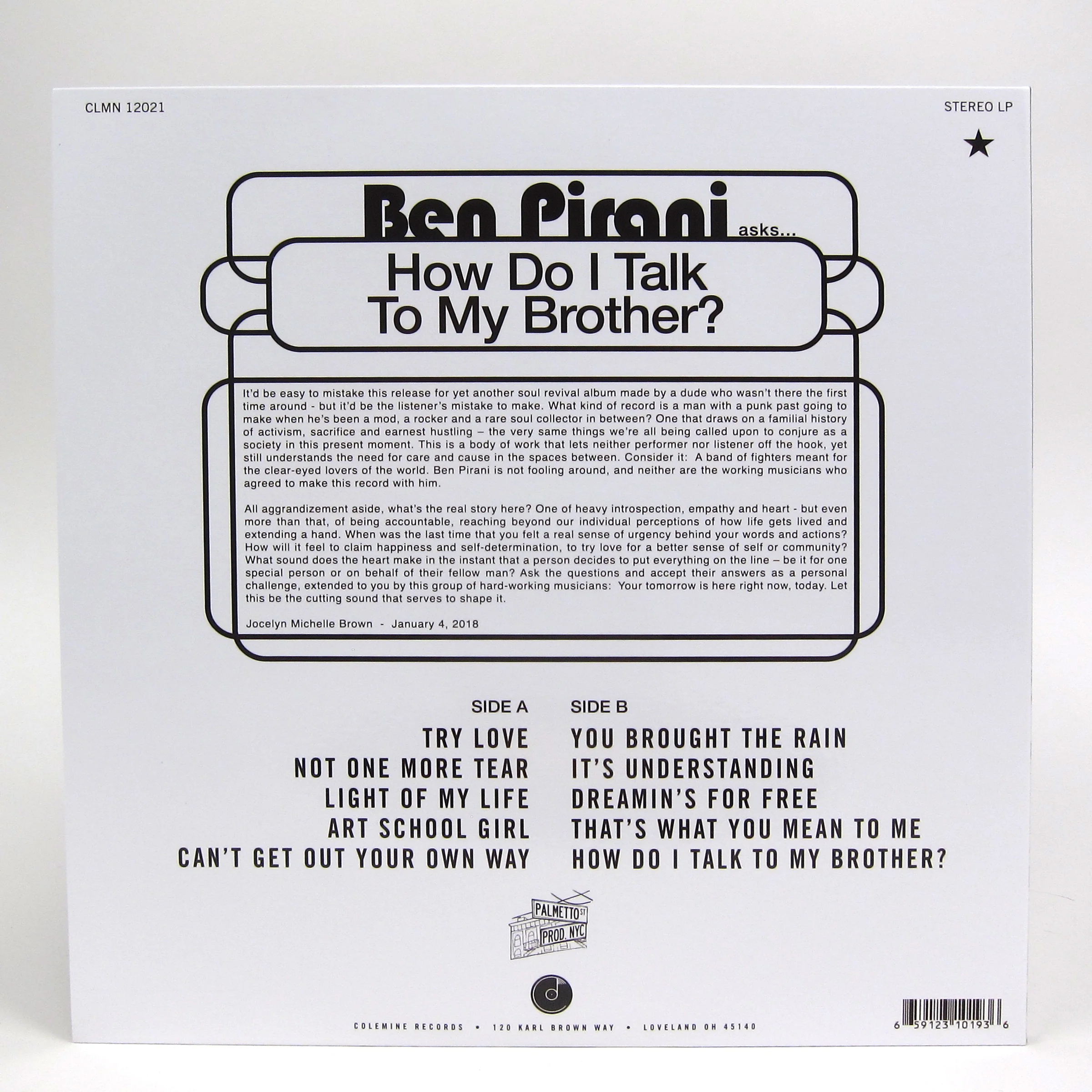 Ben Pirani: How Do I Talk To My Brother? Vinyl LP - Image 3