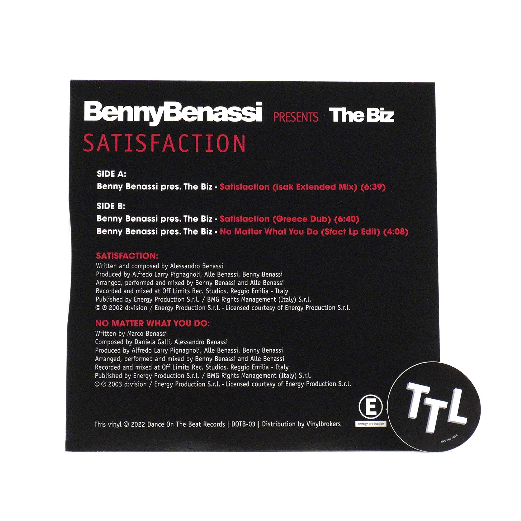Benny Benassi Presents The Biz: Satisfaction (Colored Vinyl) Vinyl 12" - Image 3