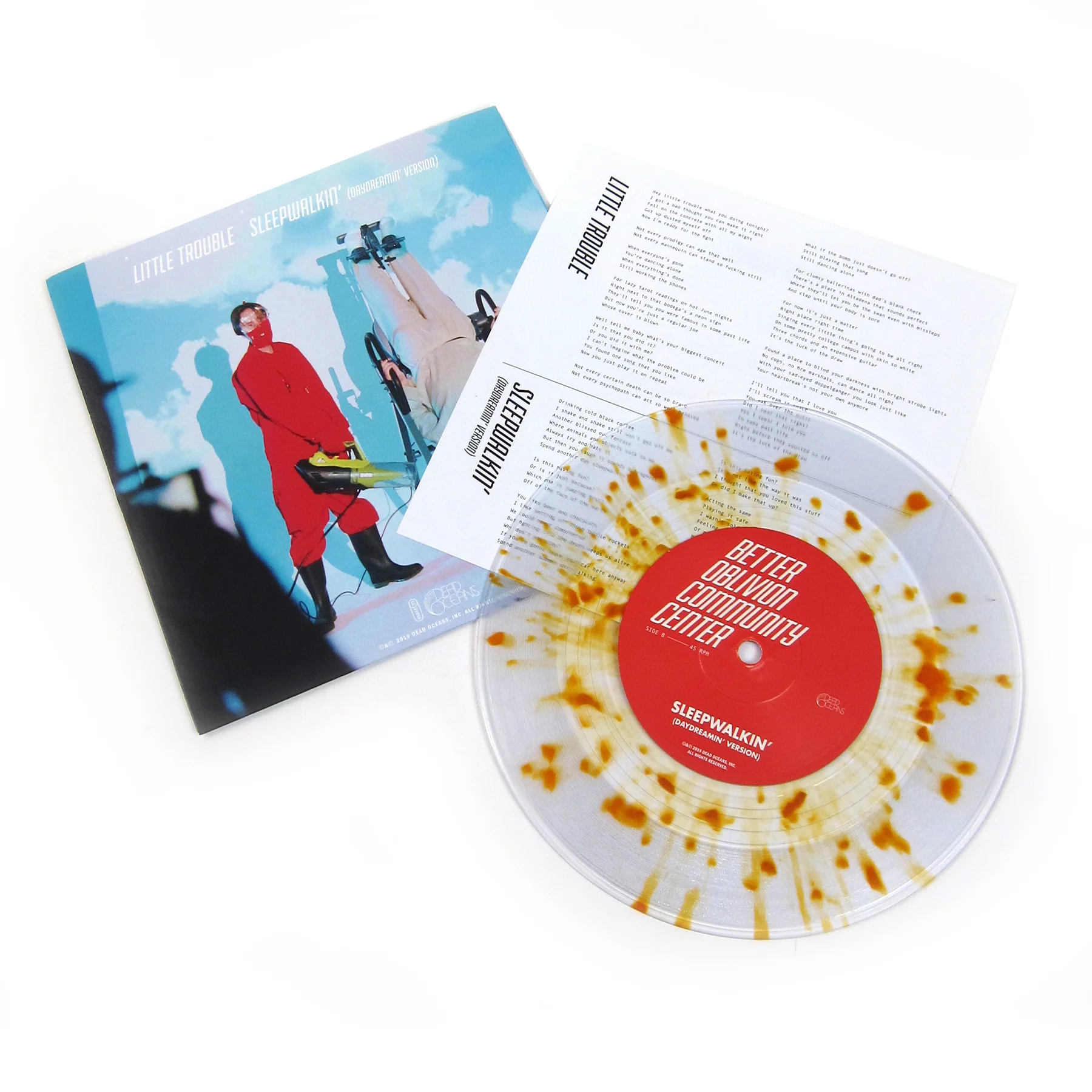 Better Oblivion Community Center: Little Trouble / Sleepwalkin' (Daydreamin' Version, Colored Vinyl) Vinyl 7" - Image 2