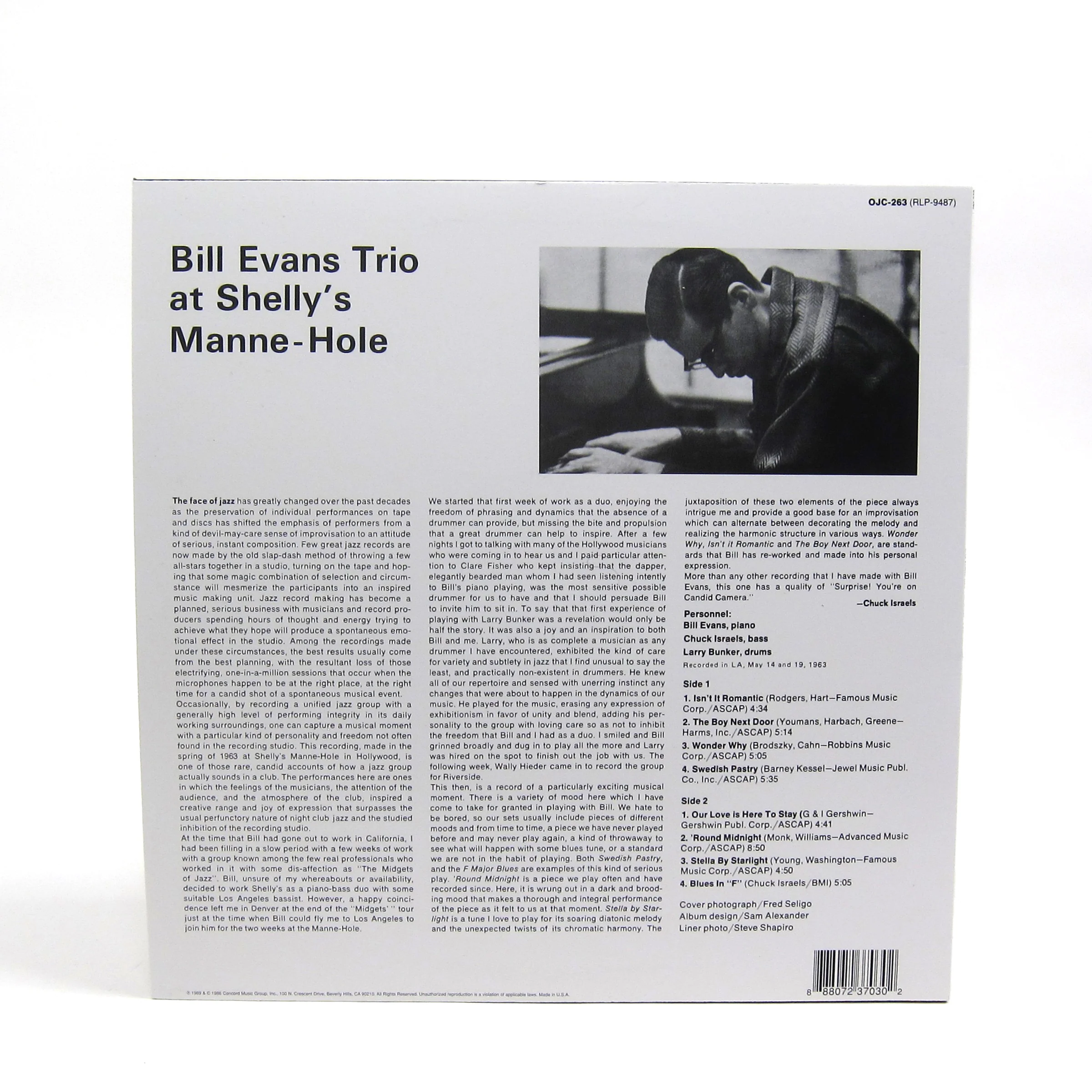 Bill Evans Trio: At Shelly's Manne-Hole, Hollywood, California Vinyl LP - Image 2