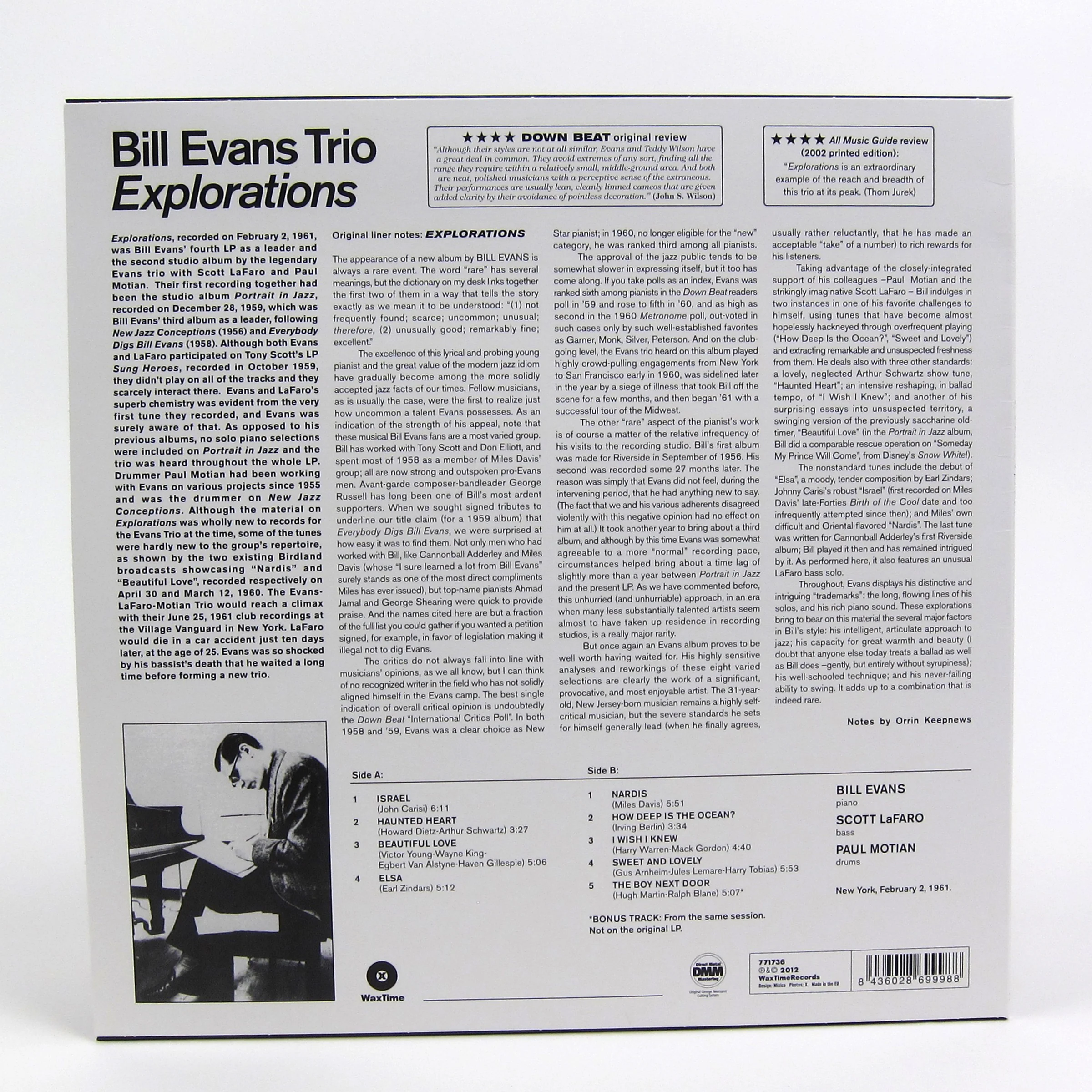 Bill Evans Trio: Explorations (180g) Vinyl LP - Image 2