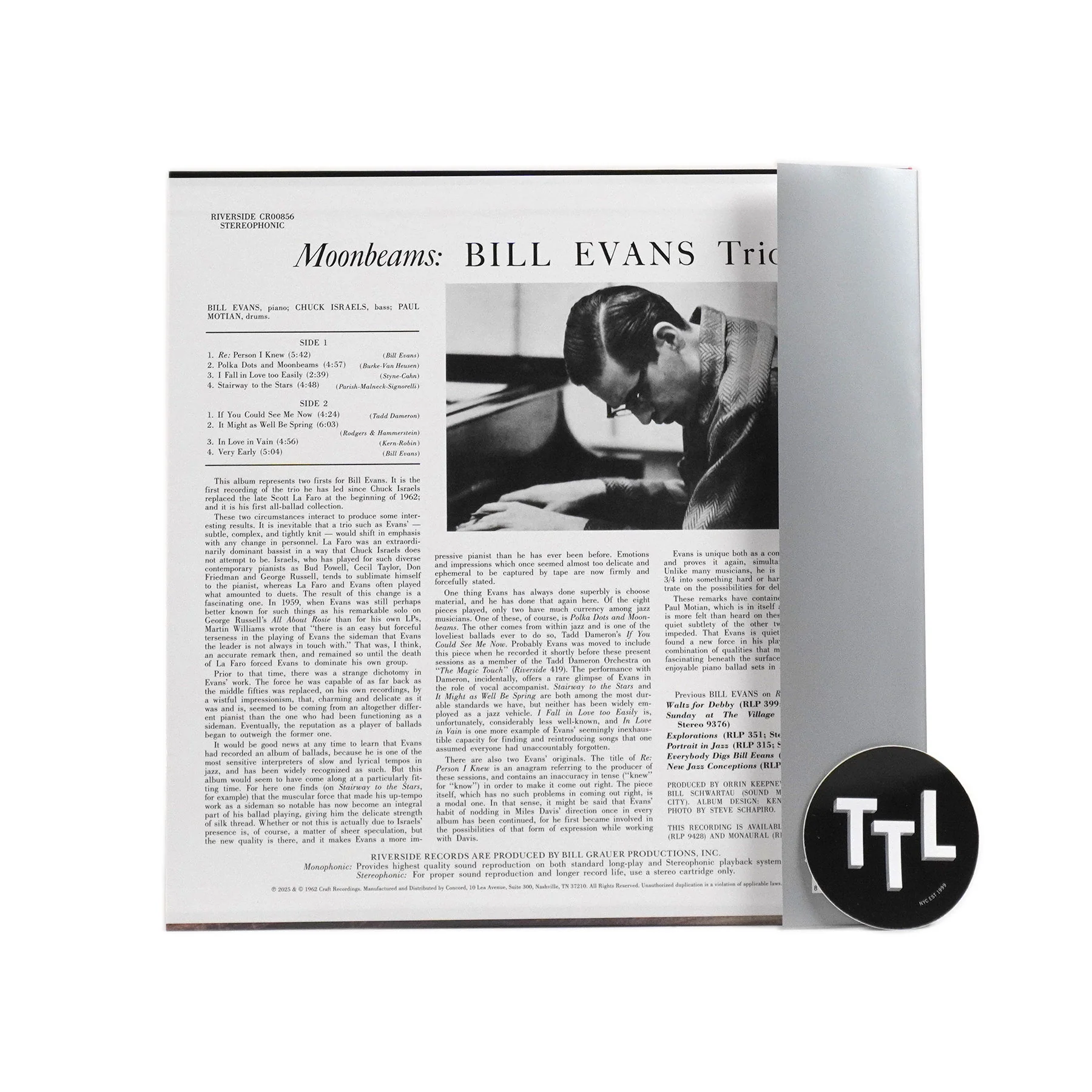 Bill Evans Trio: Moon Beams (Original Jazz Classics 180g) Vinyl LP - Image 2
