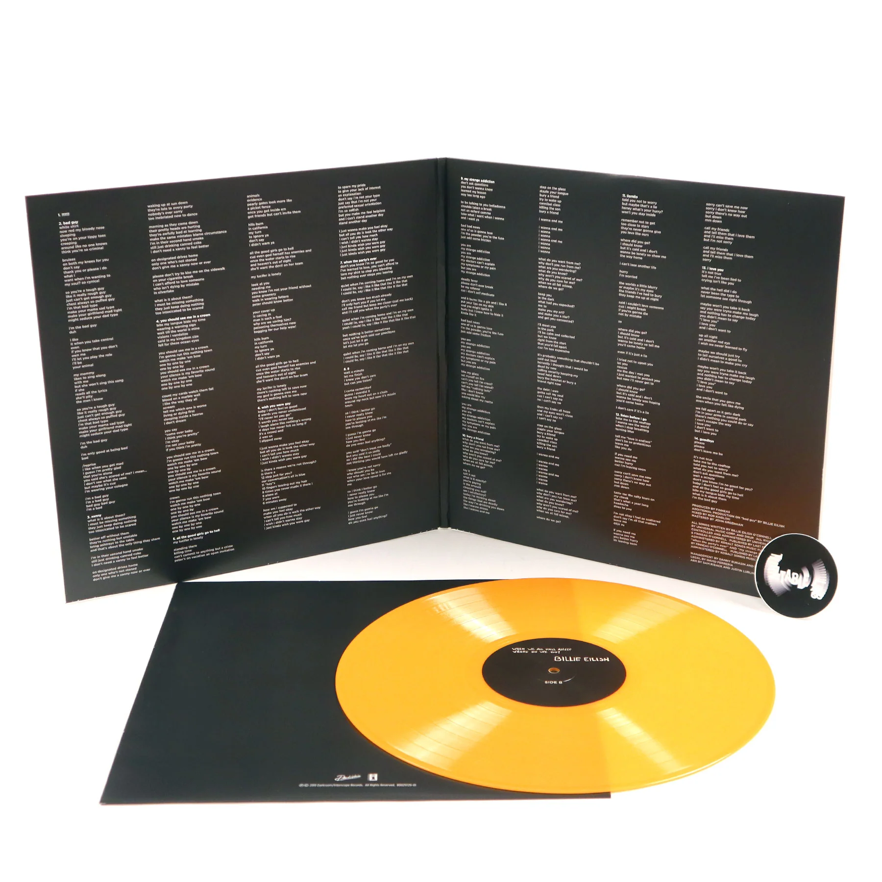 Billie Eilish: When We All Fall Asleep, Where Do We Go? (Orange Colored Vinyl) Vinyl LP - Image 2