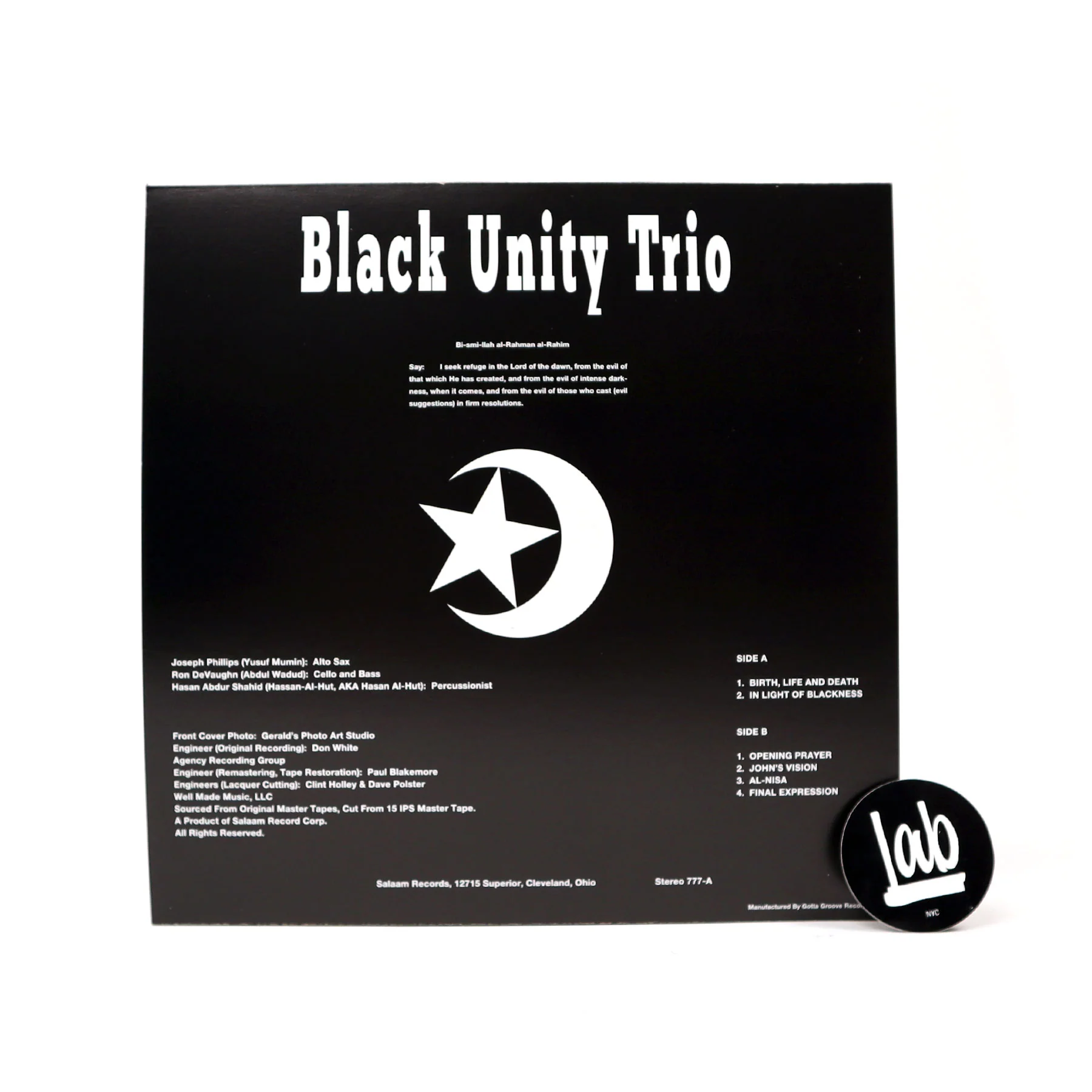 Black Unity Trio: Al-Fatihah Vinyl LP - Image 3