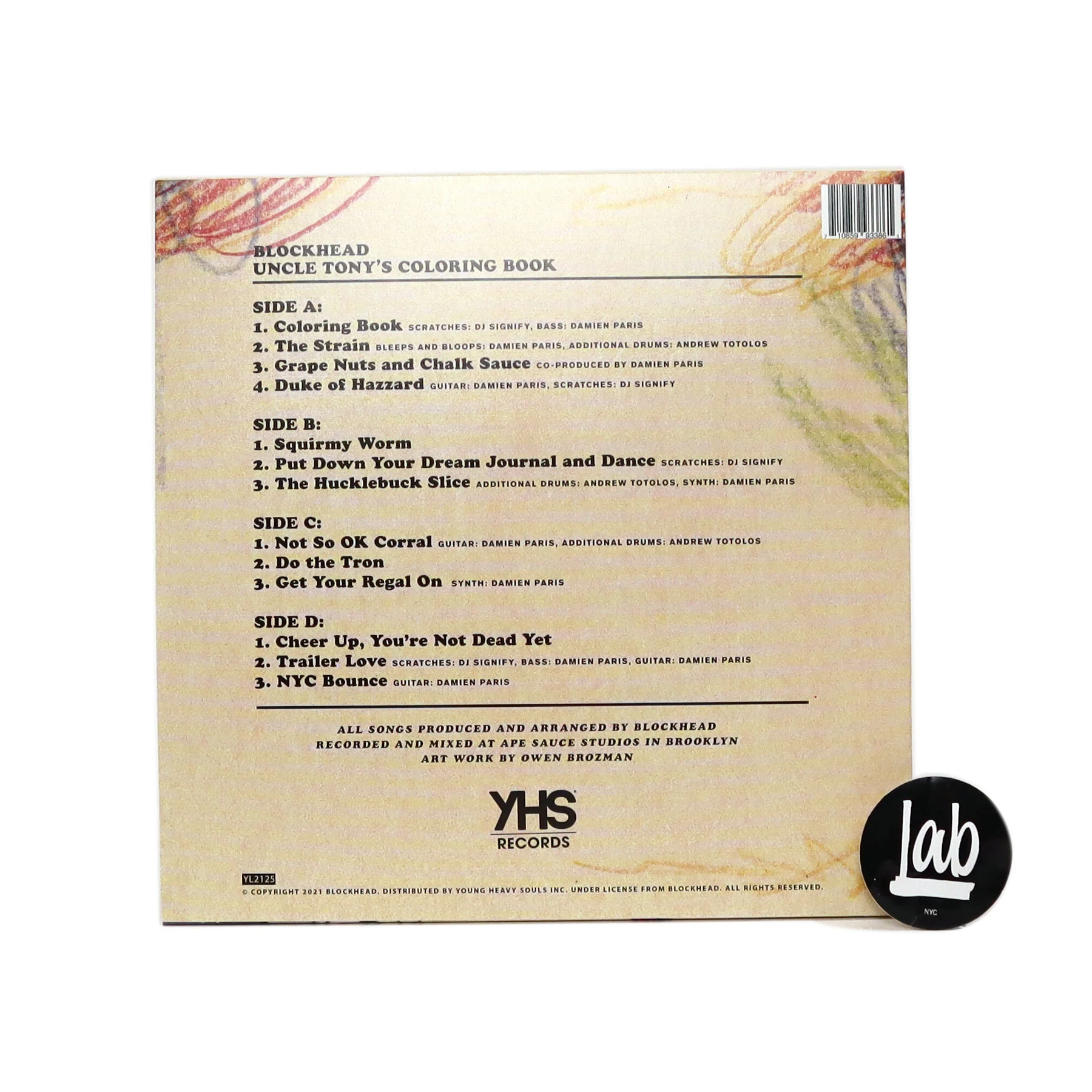 Blockhead: Uncle Tony's Coloring Book (Colored Vinyl) Vinyl 2LP - LIMIT 1 PER CUSTOMER - Image 3