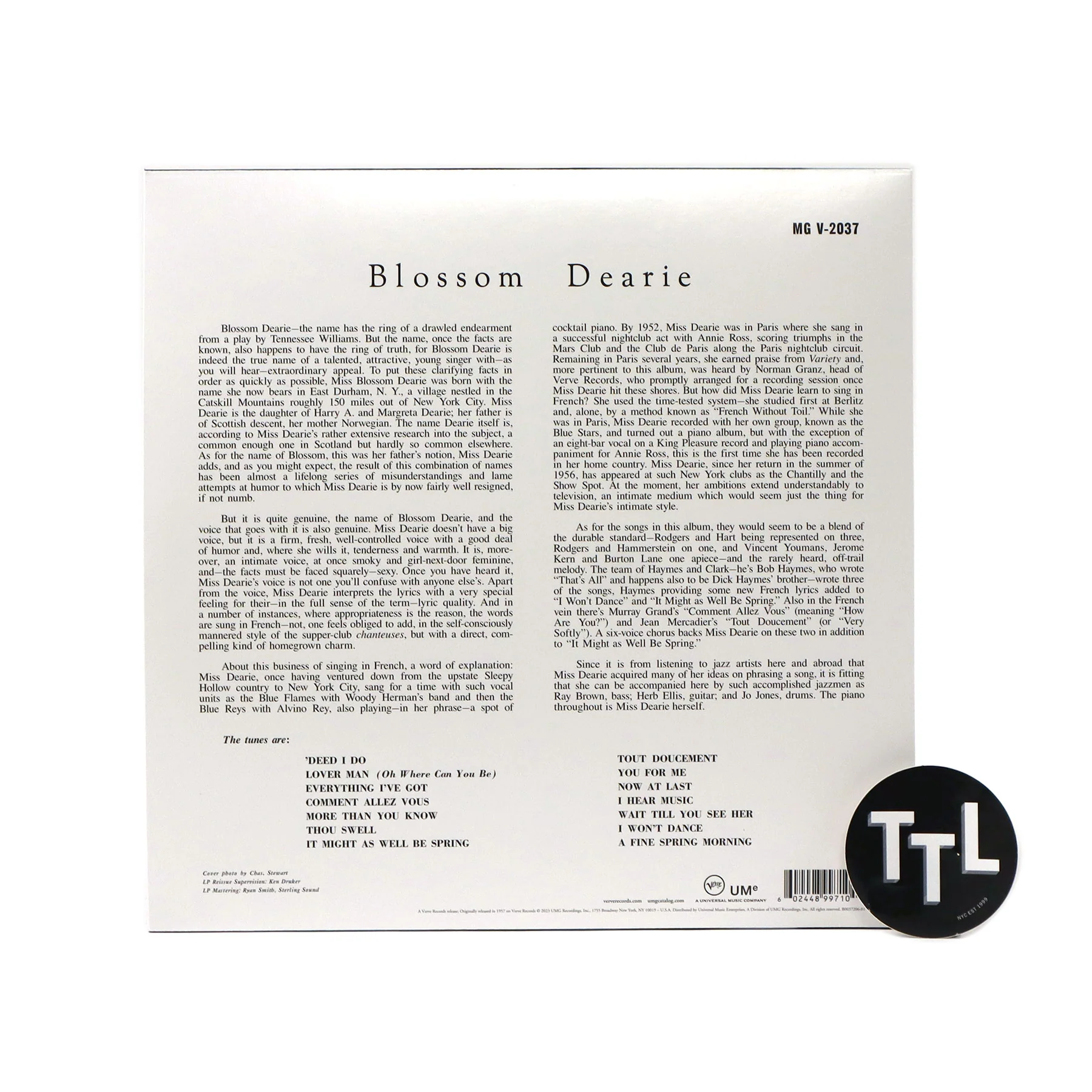 Blossom Dearie: Blossom Dearie (Verve By Request Series 180g) Vinyl LP - Image 2