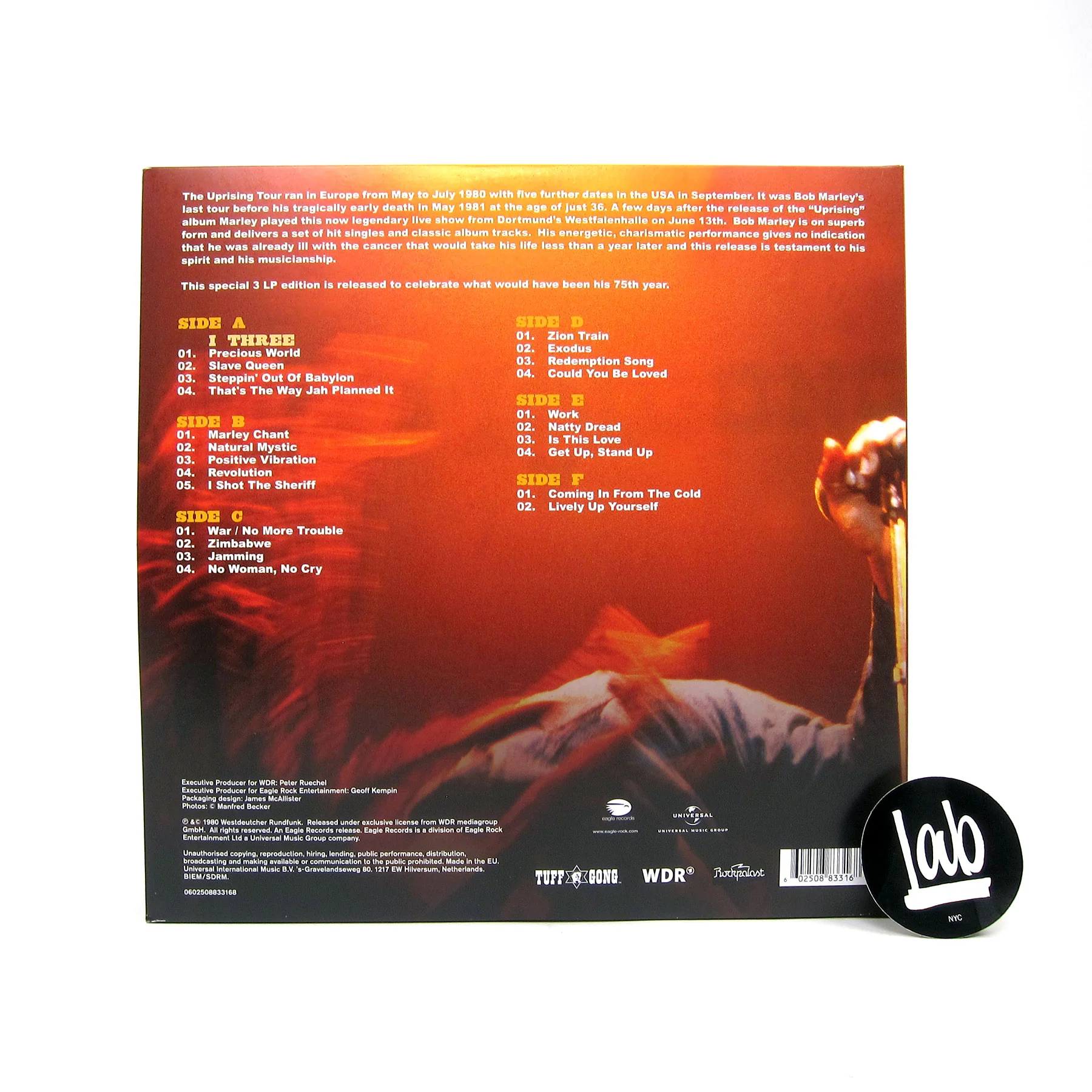 Bob Marley: Uprising Live! - Westfalenhallen 1980 (180g, Colored Vinyl) Vinyl 3LP - Image 3
