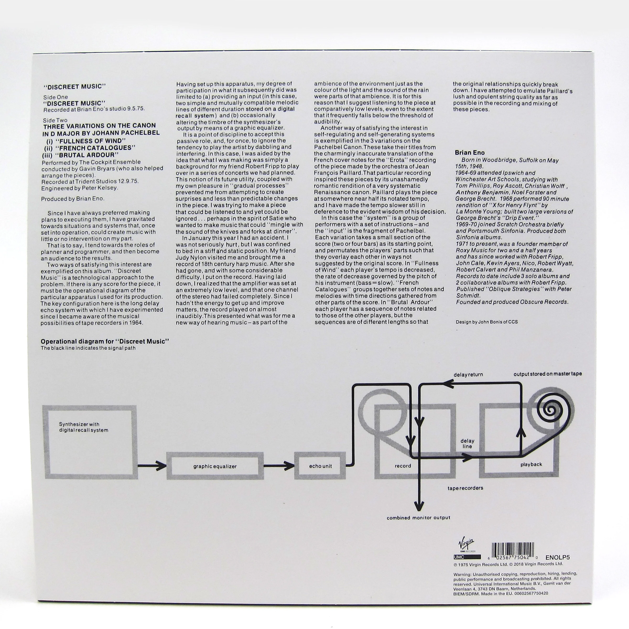 Brian Eno: Discreet Music (180g) Vinyl LP - Image 2