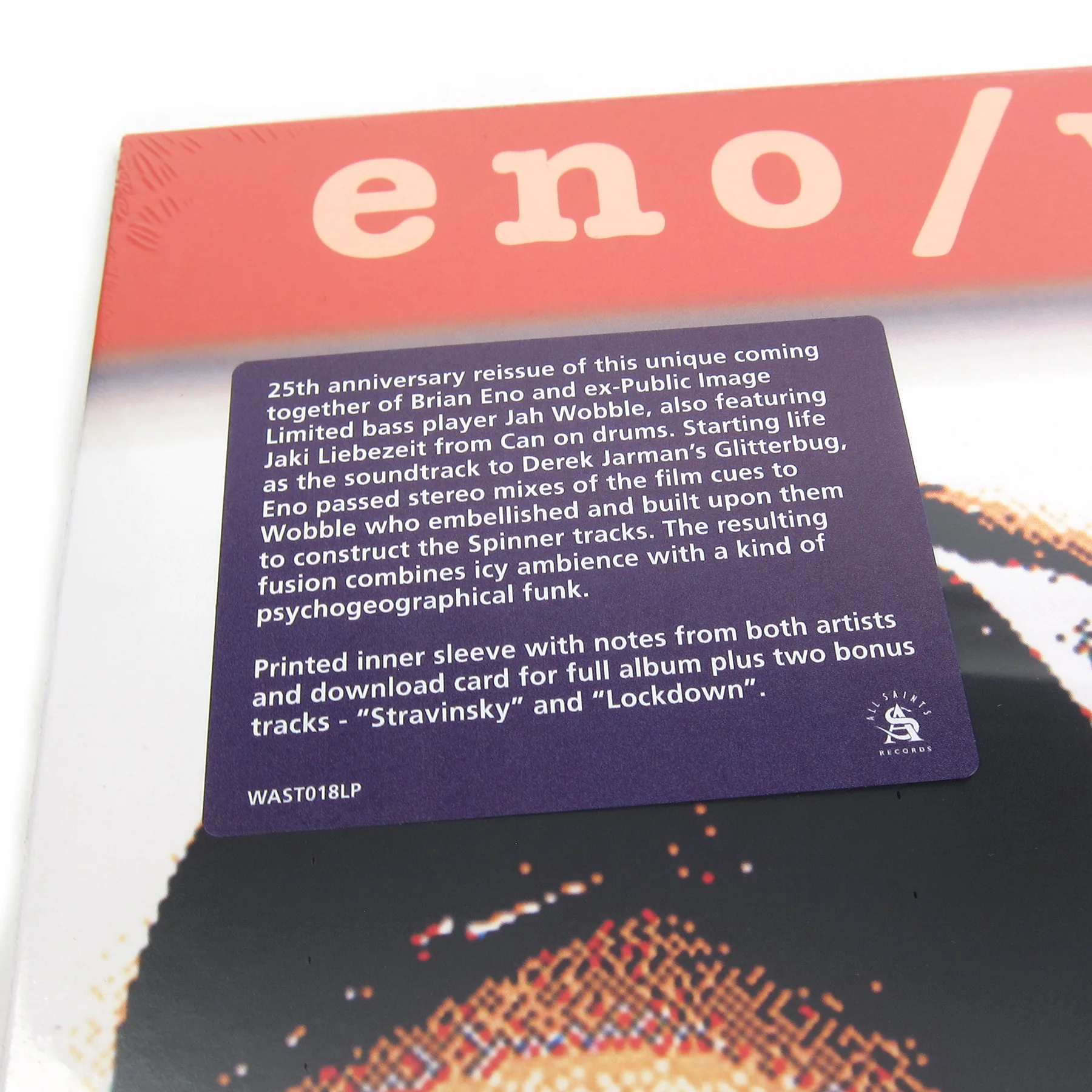 Brian Eno & Jah Wobble: Spinner Vinyl LP - Image 4