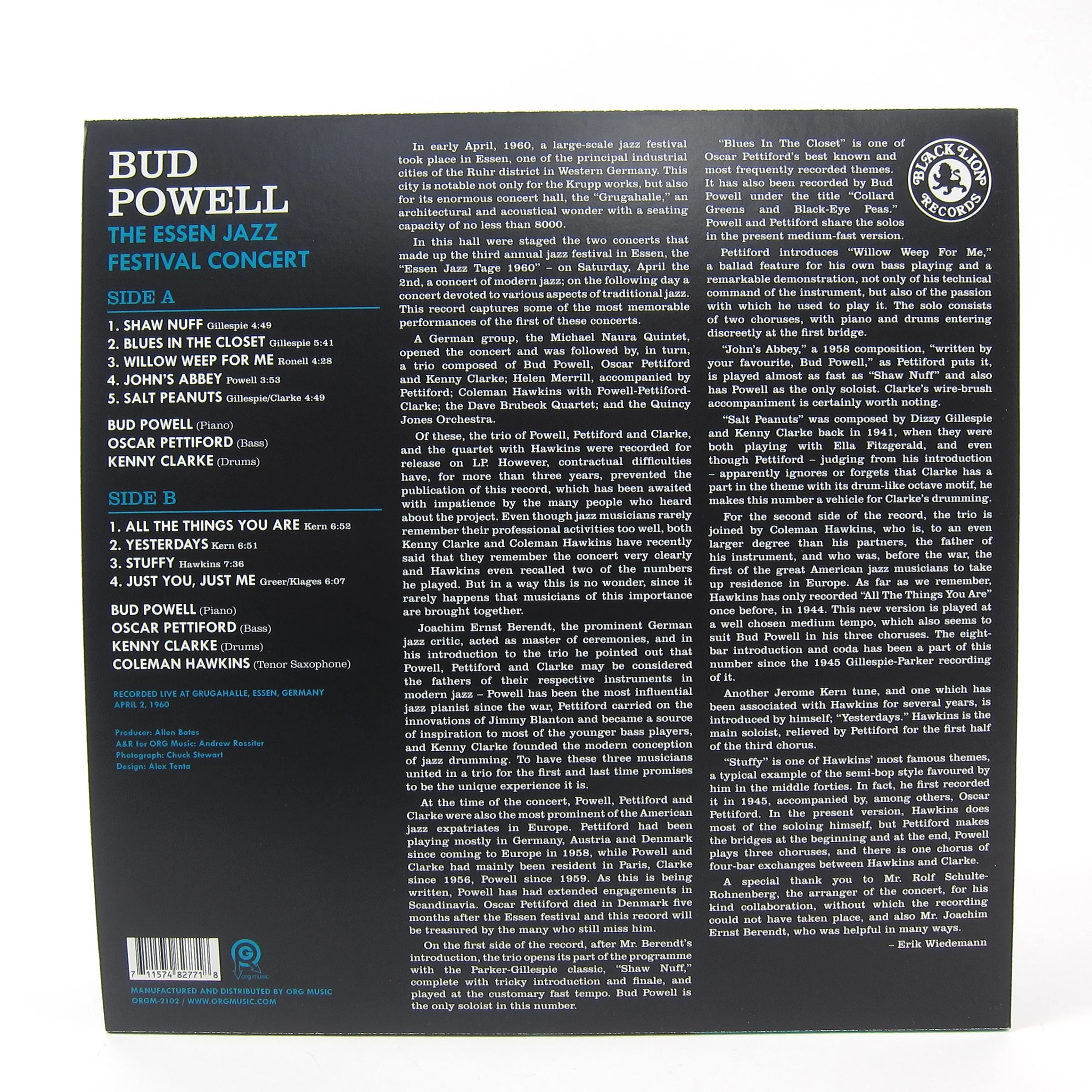 Bud Powell: The Essen Jazz Festival Concert (Indie Exclusive Colored Vinyl) Vinyl LP - Image 2