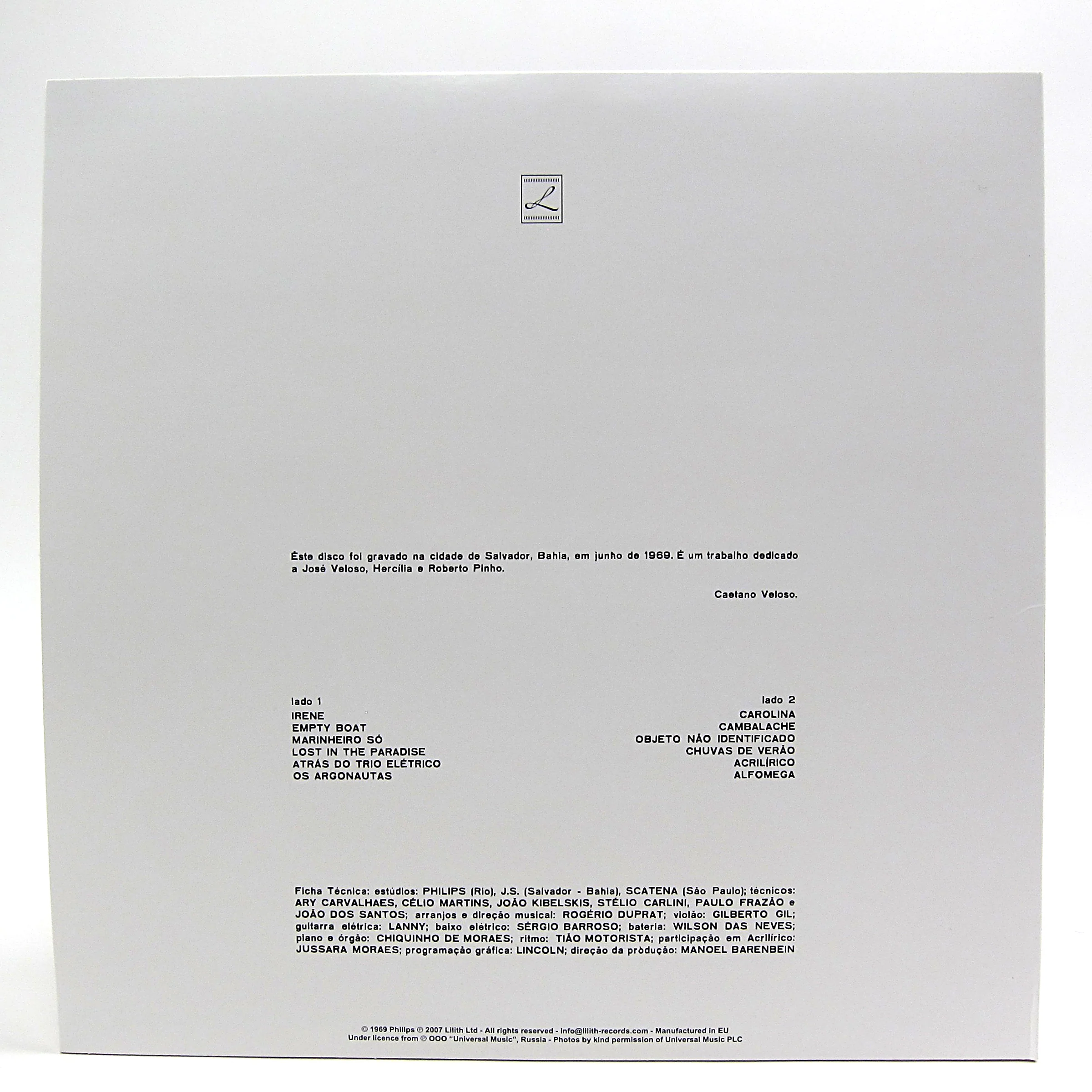 Caetano Veloso: Caetano Veloso (Irene, Colored Vinyl) Vinyl LP - Image 2