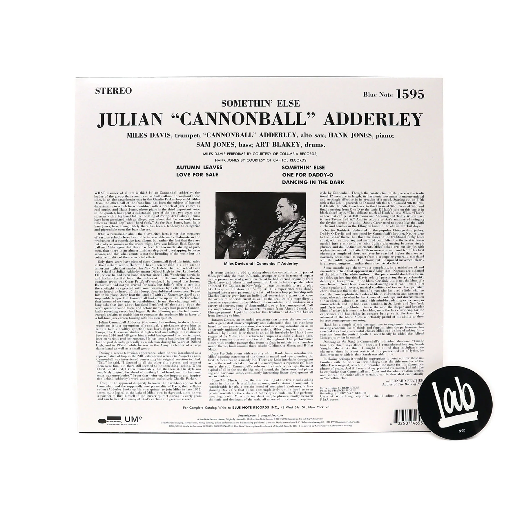 Cannonball Adderley: Somethin' Else (180g) Vinyl LP - Image 2