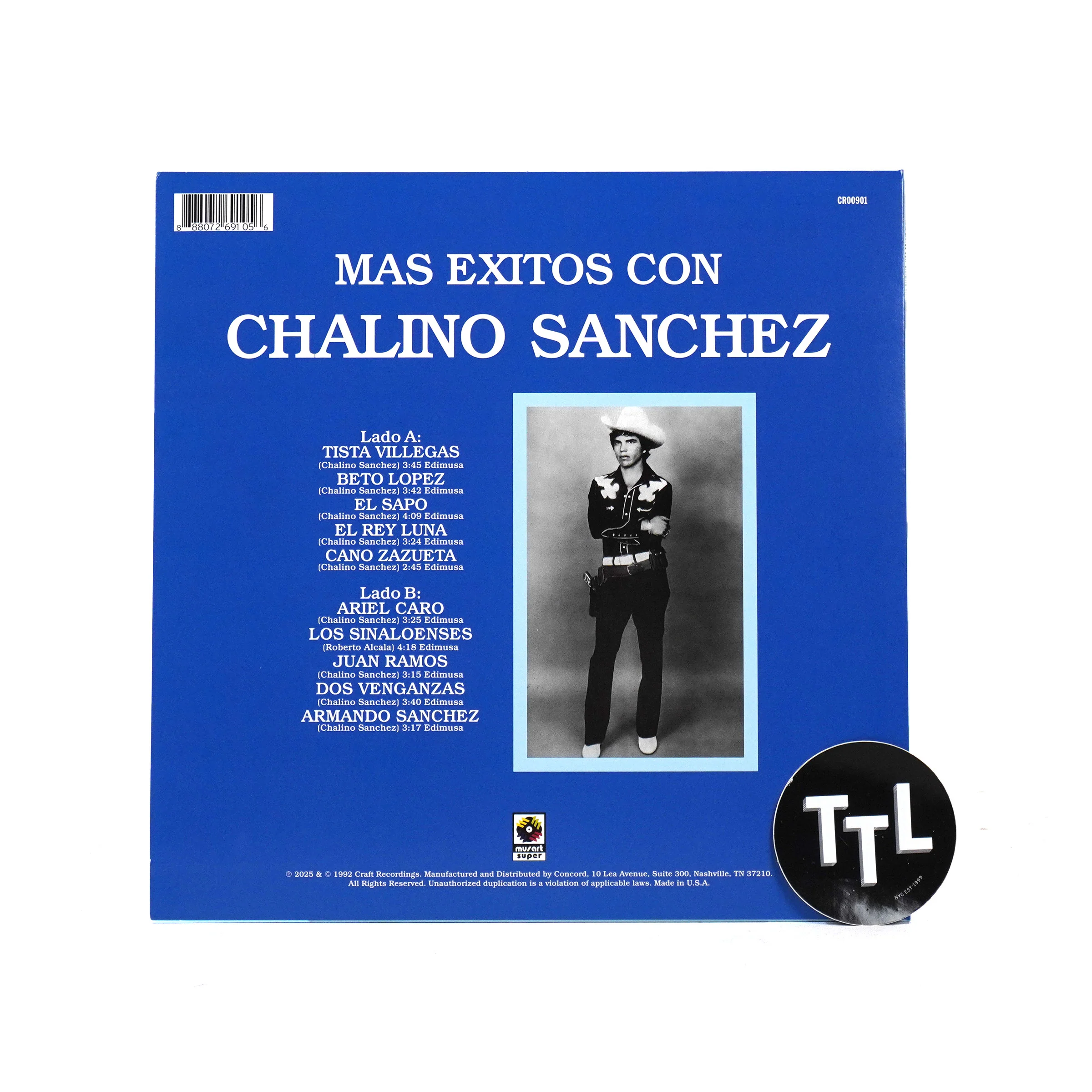 Chalino Sanchez: Mas Exitos Con Chalino Sanchez Vinyl LP - Image 2