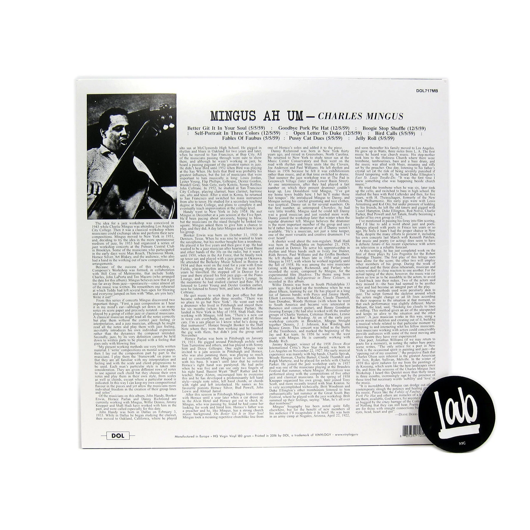 Charles Mingus: Mingus Ah Um (180g Teal Colored Vinyl) Vinyl LP - Image 3
