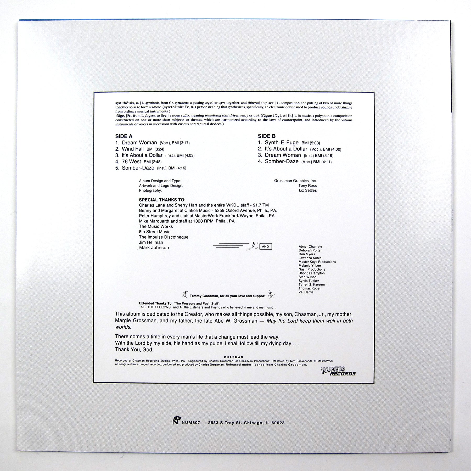 Chasman: Synth-E-Fuge Vinyl LP - Image 2