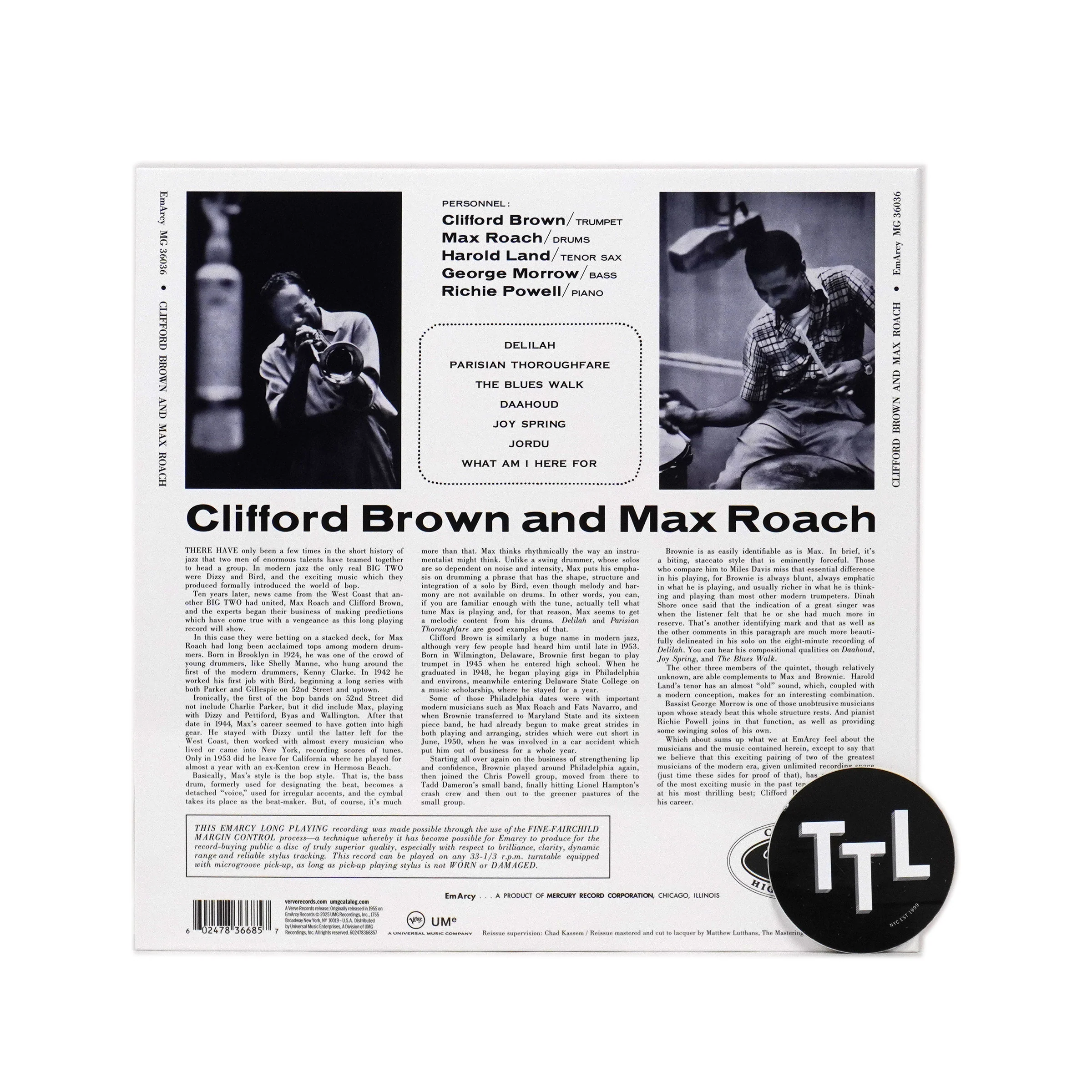 Clifford Brown And Max Roach: Clifford Brown And Max Roach (Acoustic Sounds 180g) Vinyl LP - Image 3