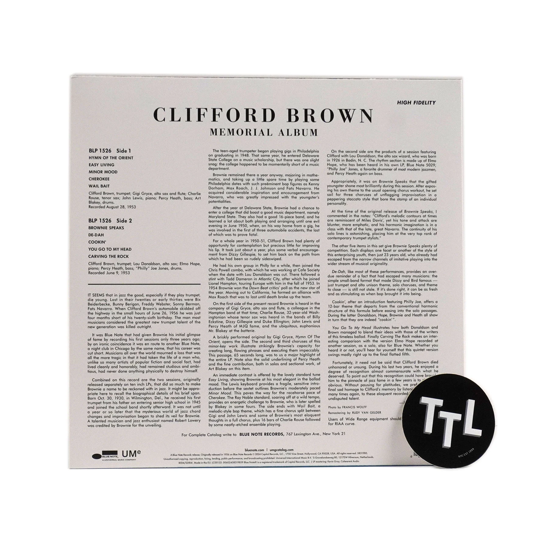 Clifford Brown: Memorial Album (180g, Mono) Vinyl LP - Image 2