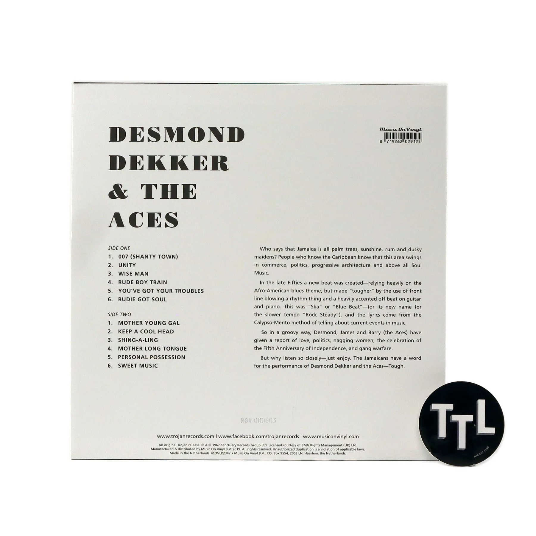 Desmond Dekker & the Aces: 007 Shanty Town (Music On Vinyl 180g, Colored Vinyl) Vinyl LP - Image 3