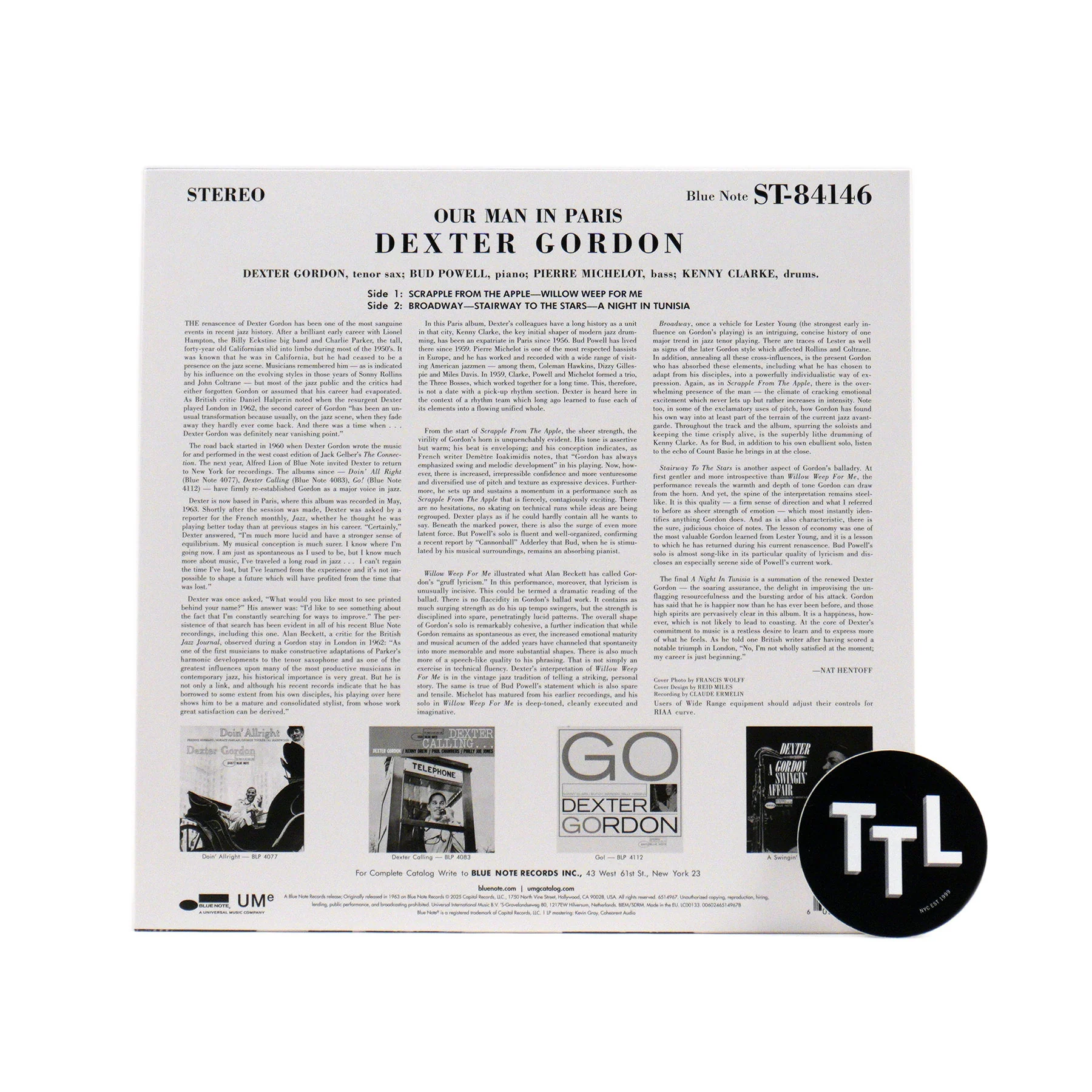 Dexter Gordon: Our Man In Paris (180g) Vinyl LP - Image 2
