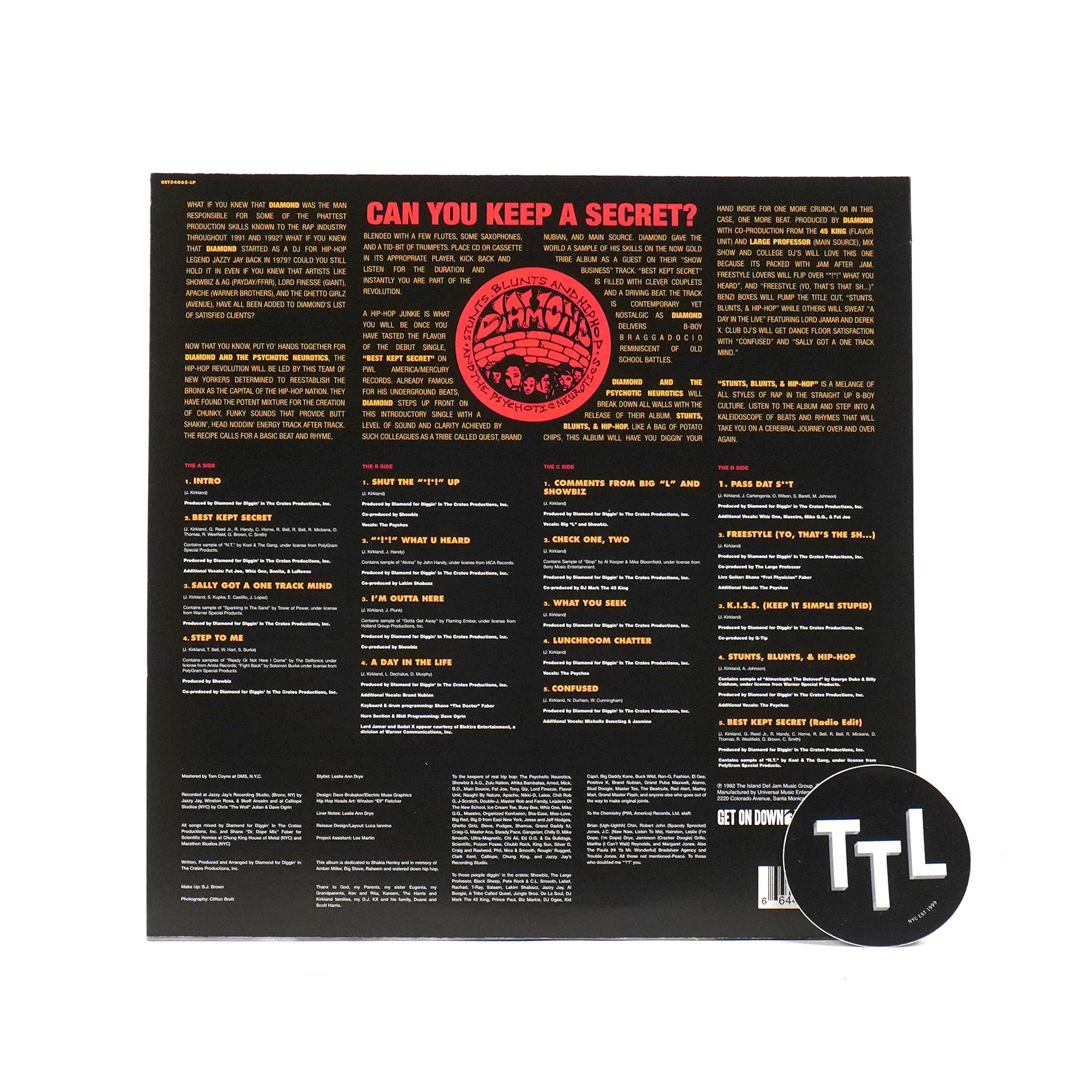 Diamond D And The Psychotic Neurotics: Stunts, Blunts And Hip Hop Vinyl 2LP - Image 3