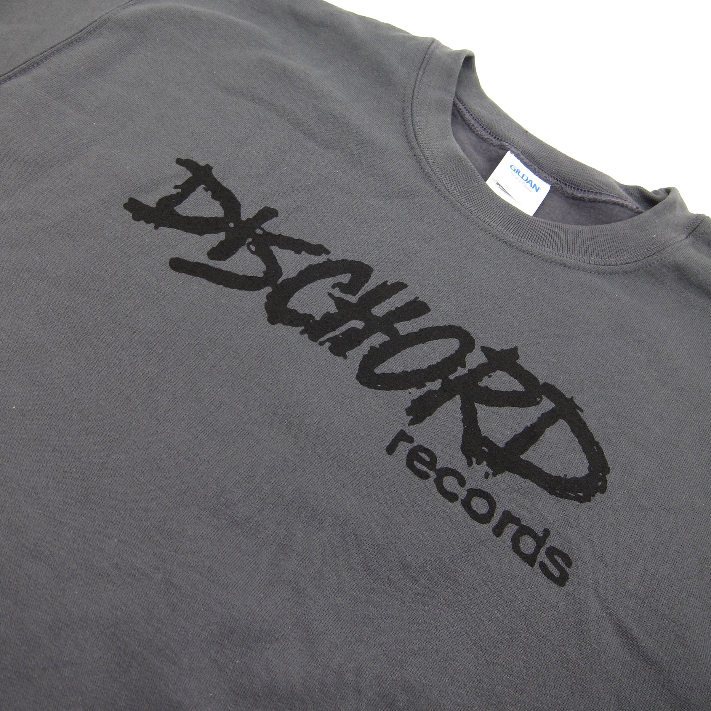 Dischord Records: Old Logo Crewneck Sweatshirt - Charcoal - Image 2