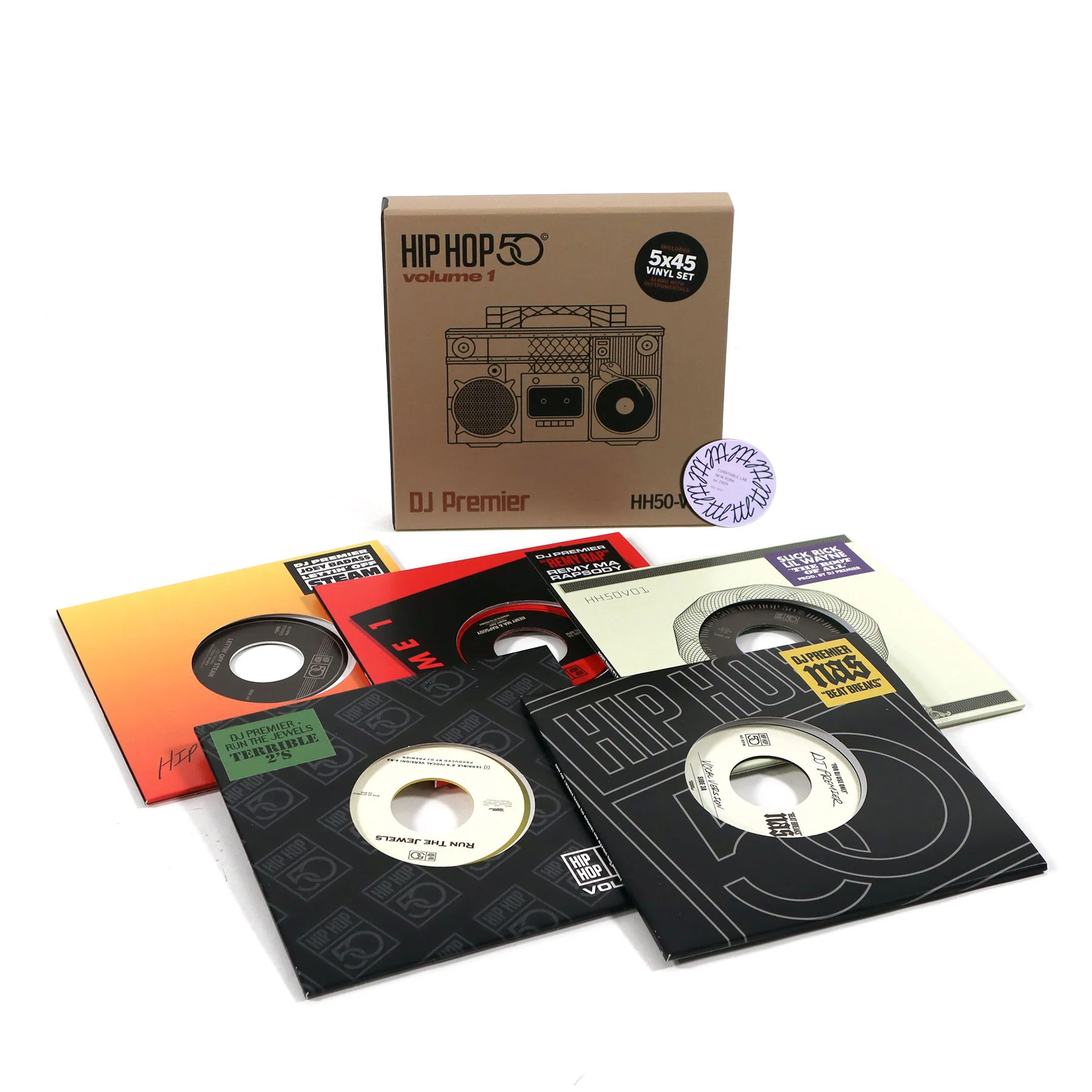 DJ Premier: Hip Hop 50 Vol.1 (Colored Vinyl) Vinyl 5x7" Boxset