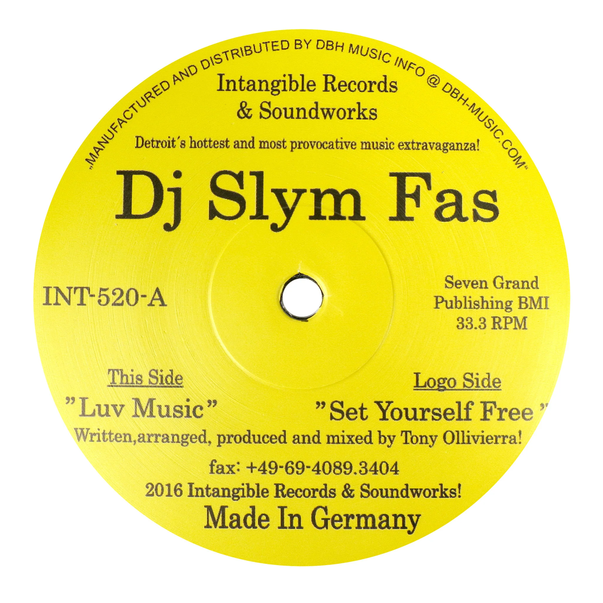 DJ Slym Fas: Luv Music Vinyl 12"