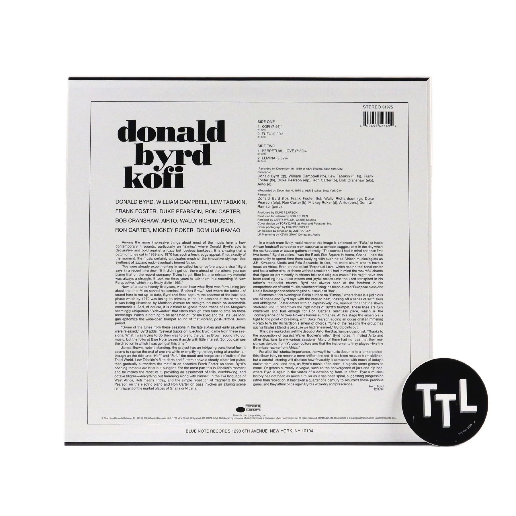 Donald Byrd: Kofi (Tone Poet 180g) Vinyl LP - Image 3