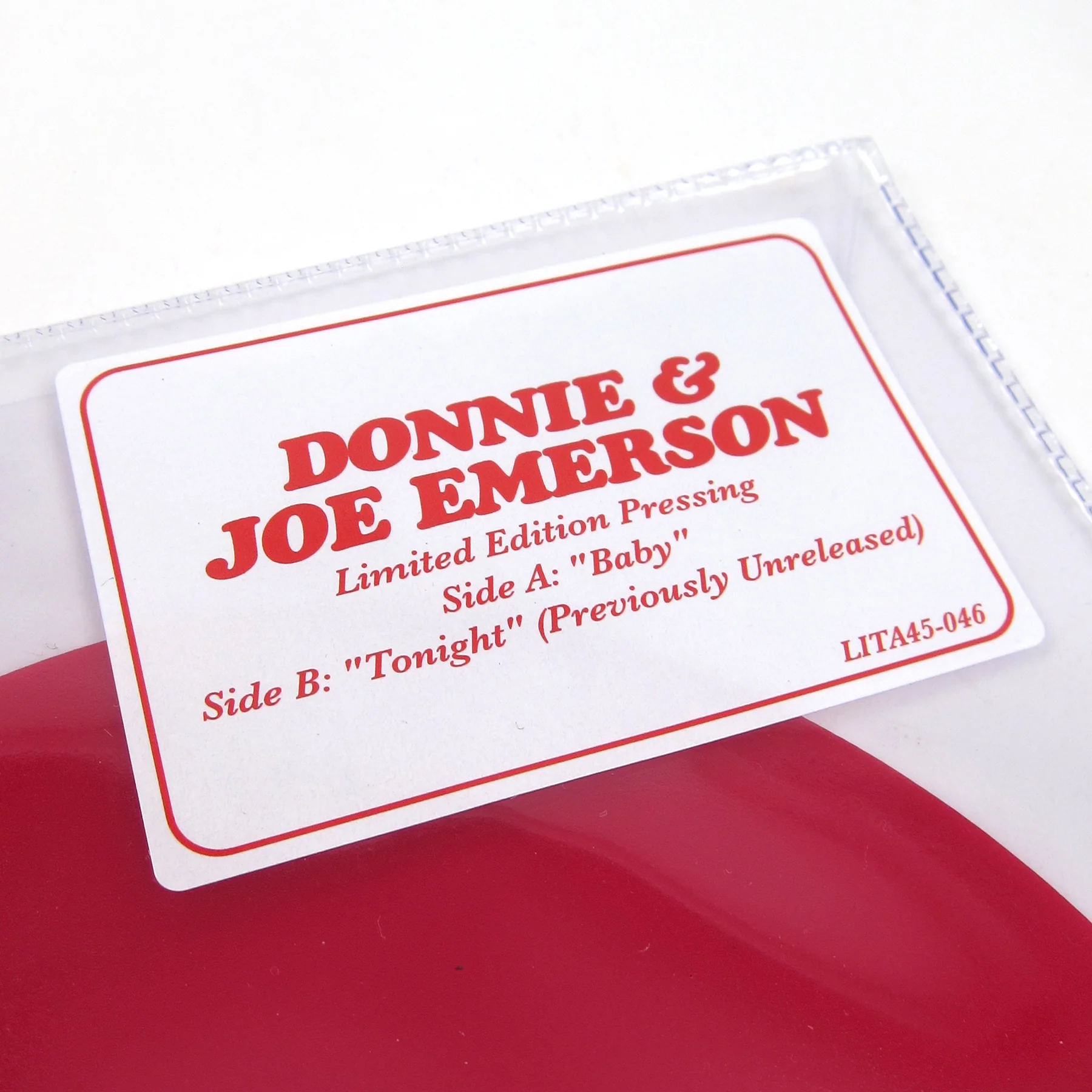 Donnie & Joe Emerson: Baby (Heart Shaped Colored Vinyl) Vinyl 7" - Image 5