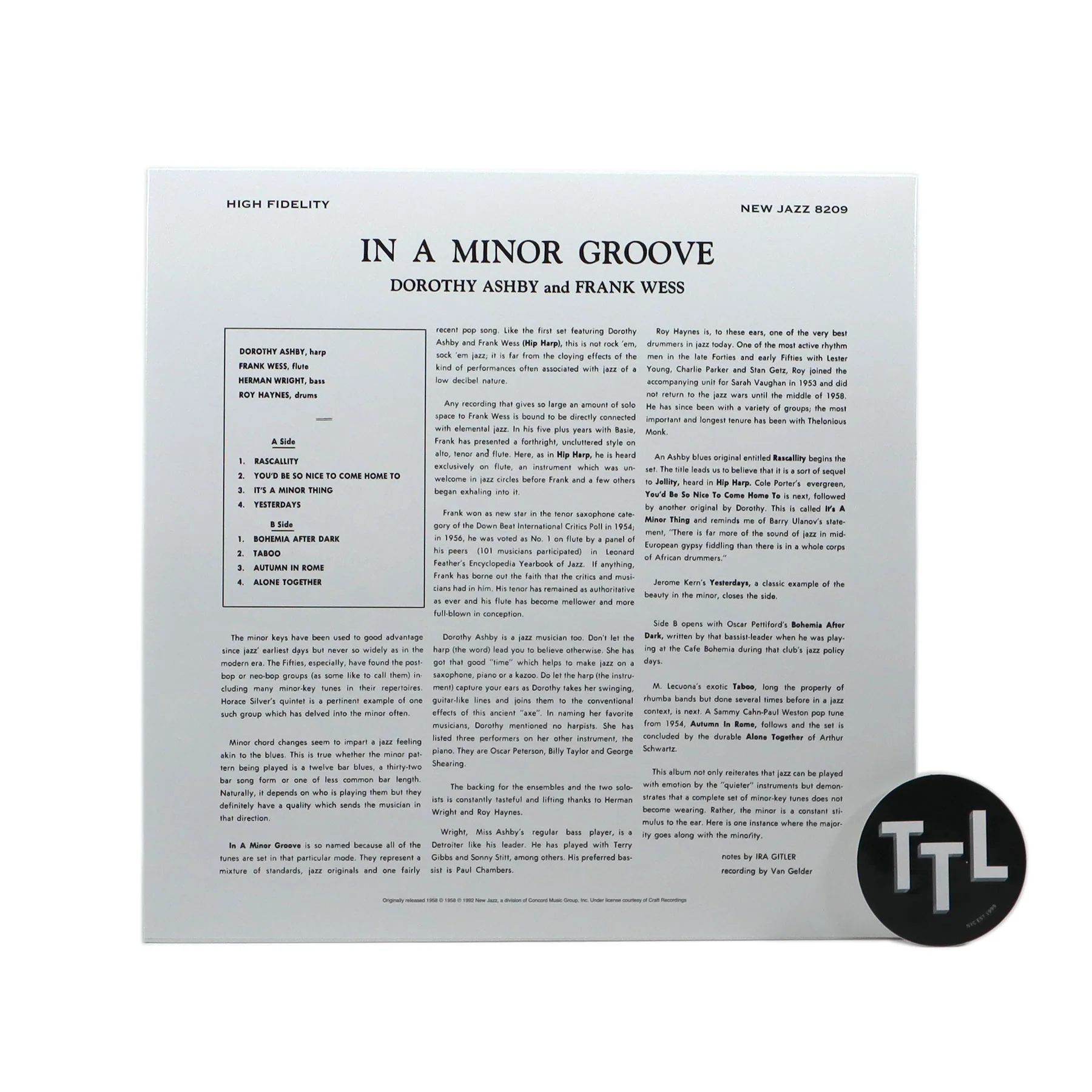 Dorothy Ashby & Frank Wess: In a Minor Groove Vinyl LP - Image 2