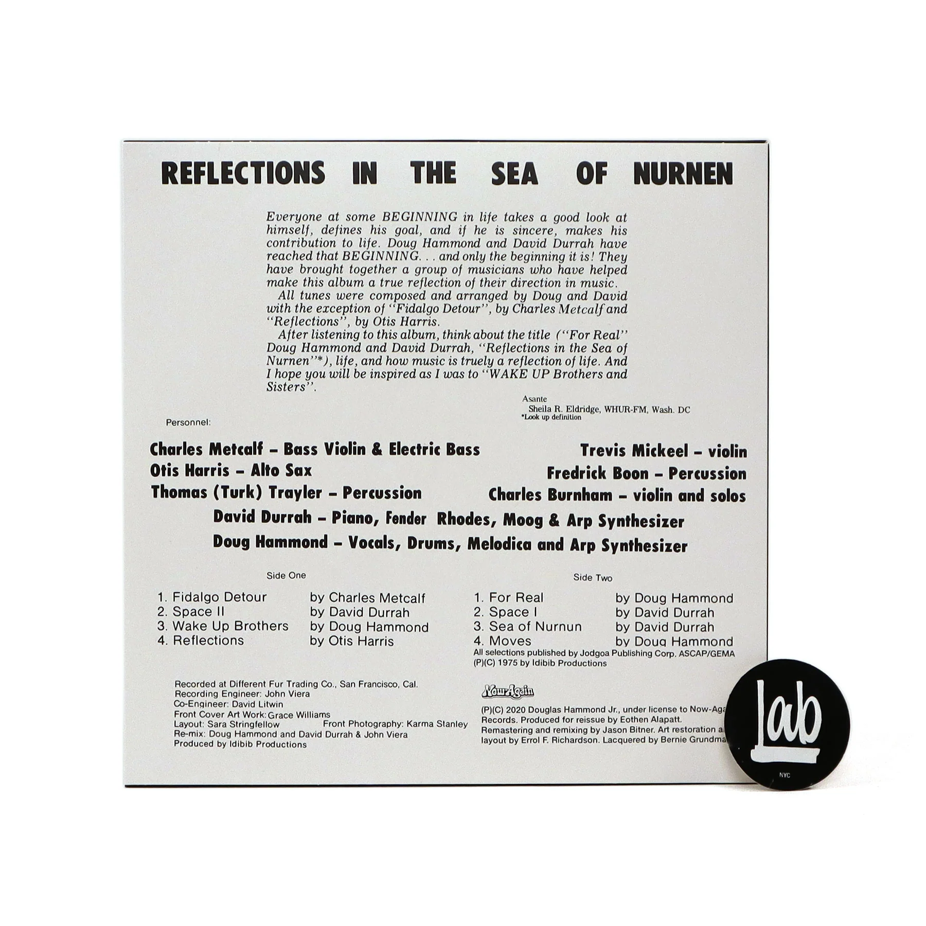 Doug Hammond & David Durrah: Reflections In The Sea Of Nurnen Vinyl LP - Image 3