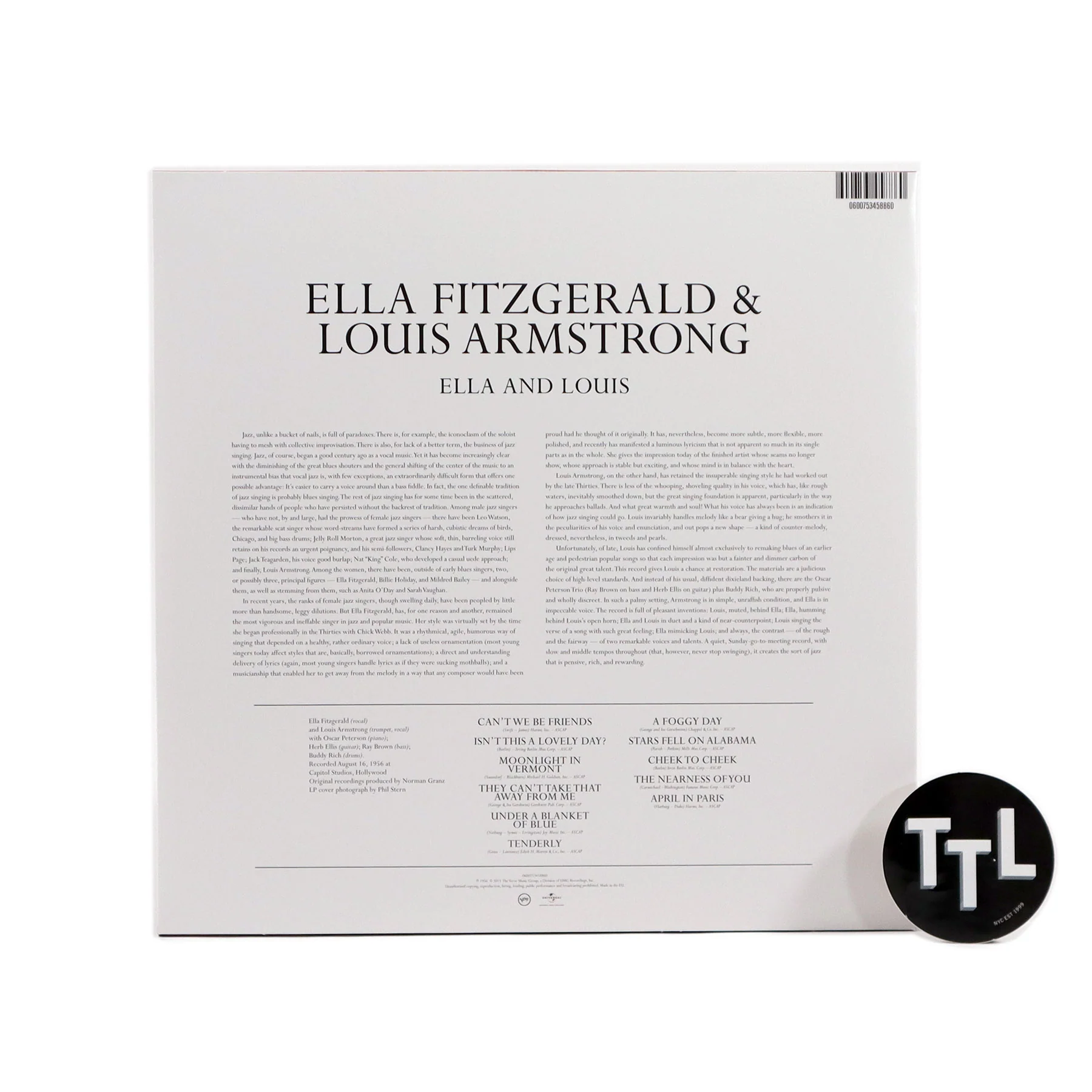 Ella Fitzgerald & Louis Armstrong: Ella & Louis Vinyl LP - Image 2