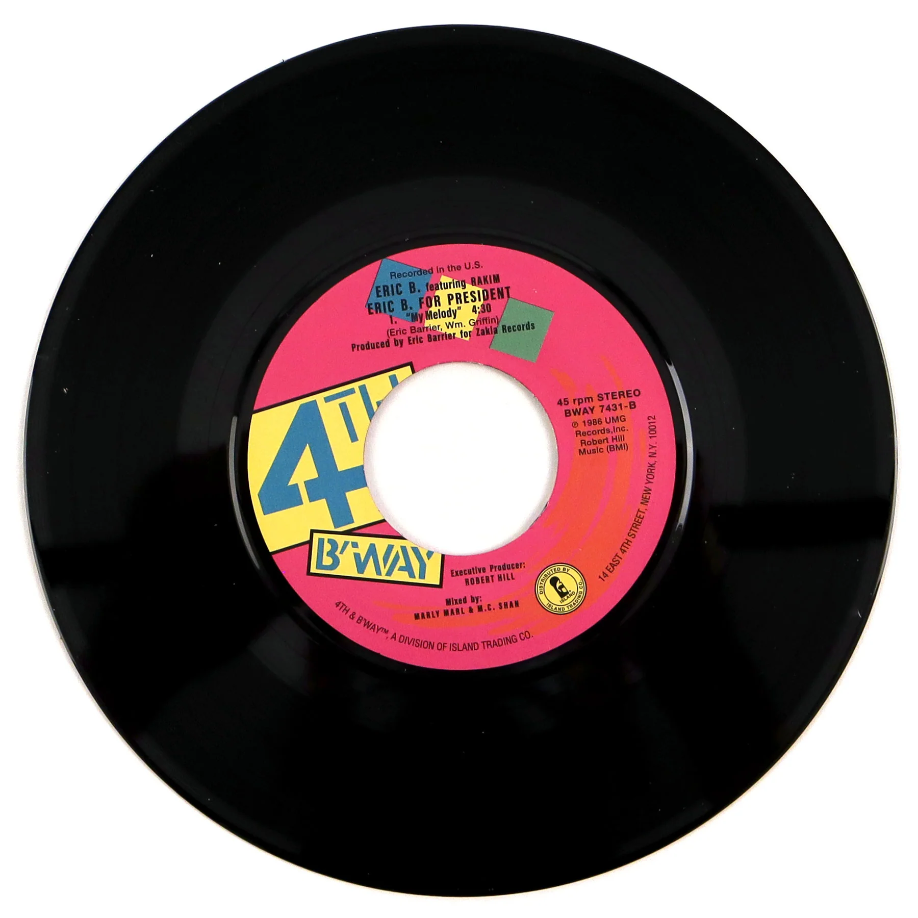 Eric B & Rakim: Eric B For President Vinyl 7" - Image 3
