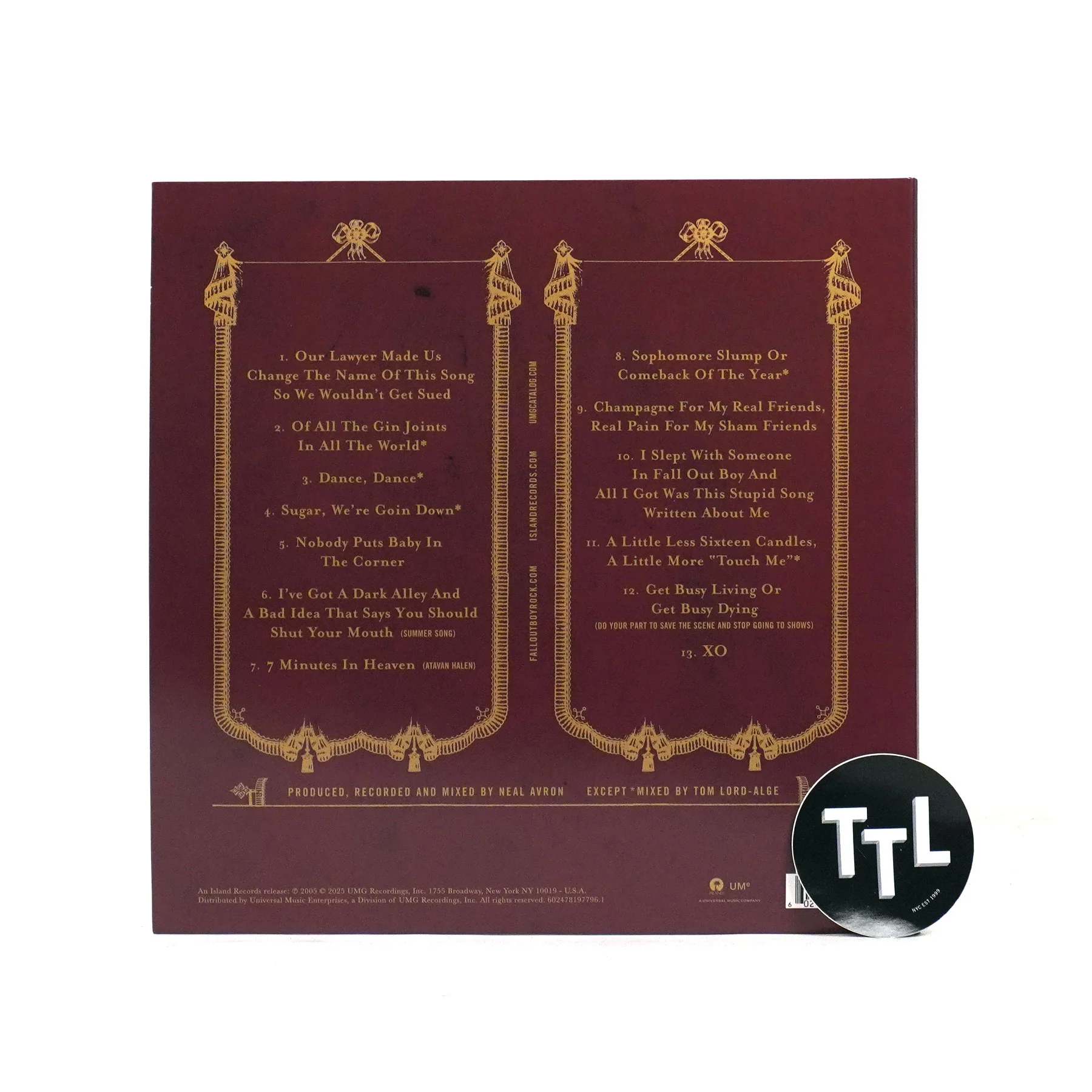 Fall Out Boy: From Under The Cork Tree Vinyl LP - Image 3