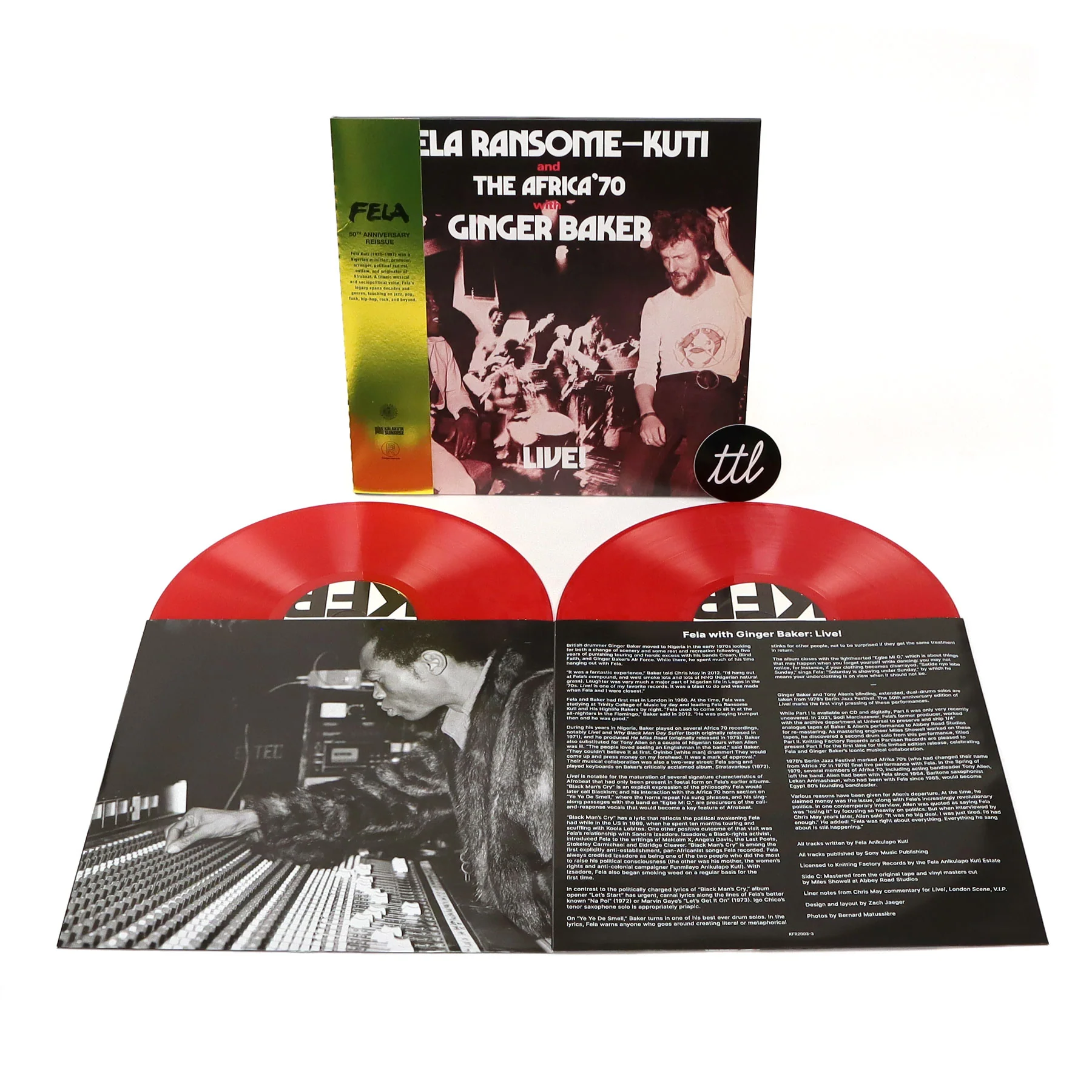 Fela Kuti: Fela Live With Ginger Baker - Deluxe Edition (Colored Vinyl) Vinyl 2LP - Image 2