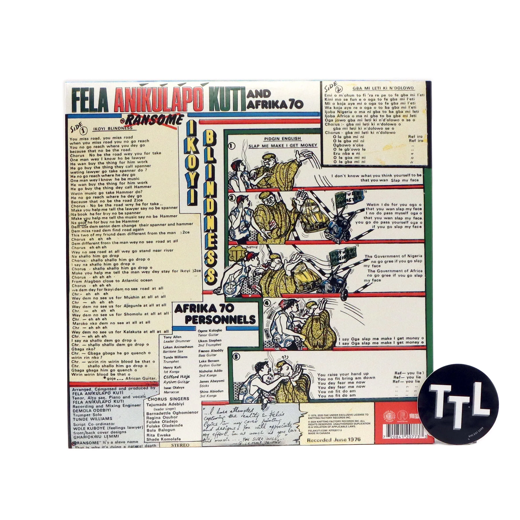 Fela Kuti: Ikoyi Blindness (Colored Vinyl) Vinyl LP - Image 3